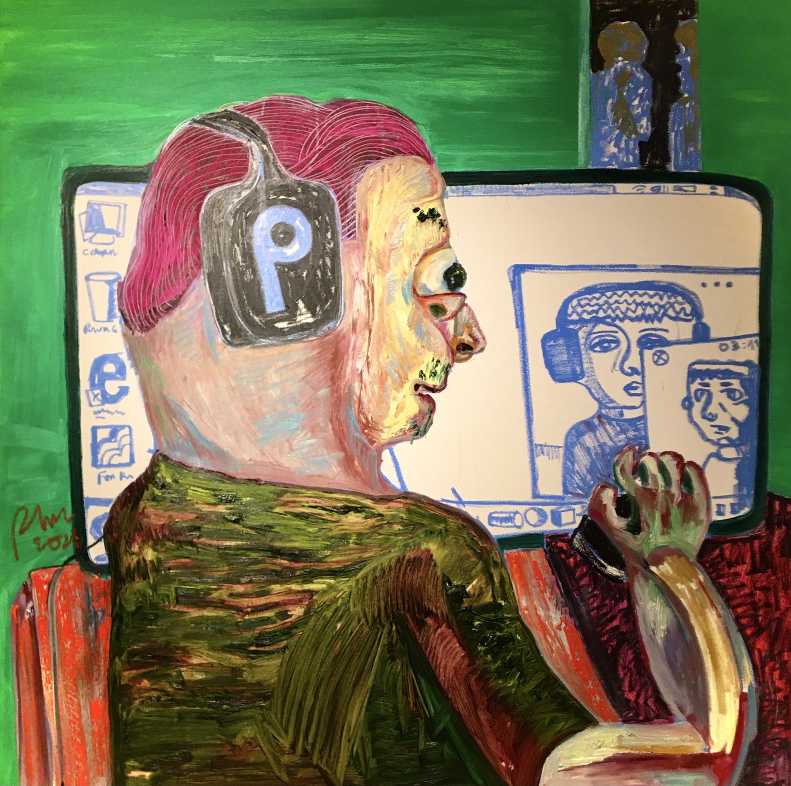 Streamer (2021). Oil on canvas. 150 x 150 cm