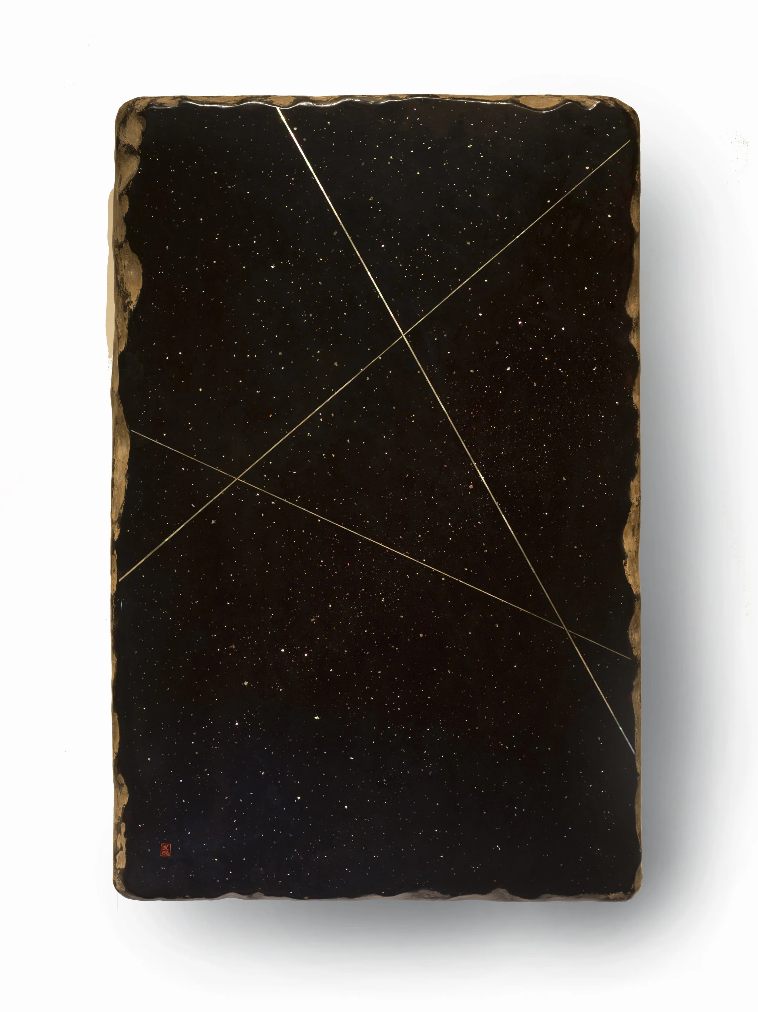 Trầm tích 13, sơn mài, cốt vải bồi sơn ta. 120x82x10cm, 2025,,.JPG