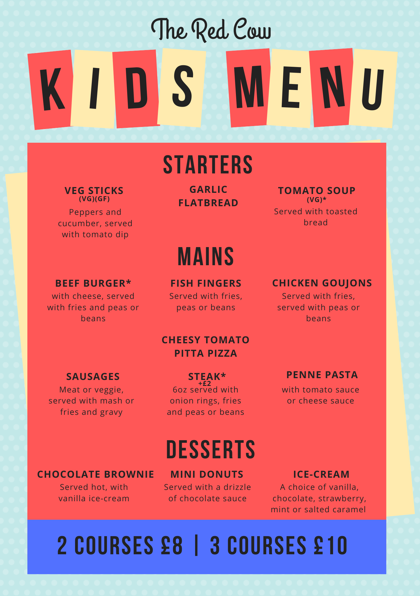 Menu 1 Red Cow Harpenden
