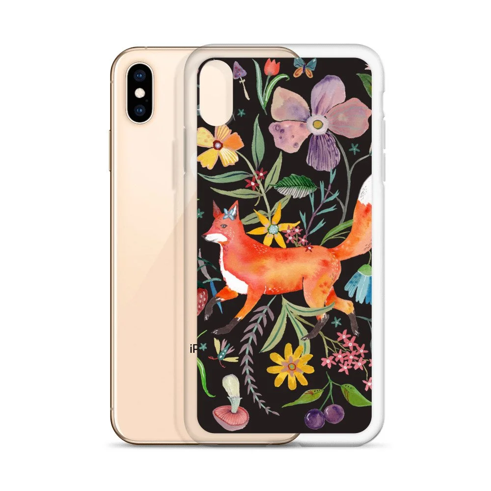 Fox Forest on Dark iPhone Case Dani Reber Fox Forest on Dark iPhone Case Dani Reber