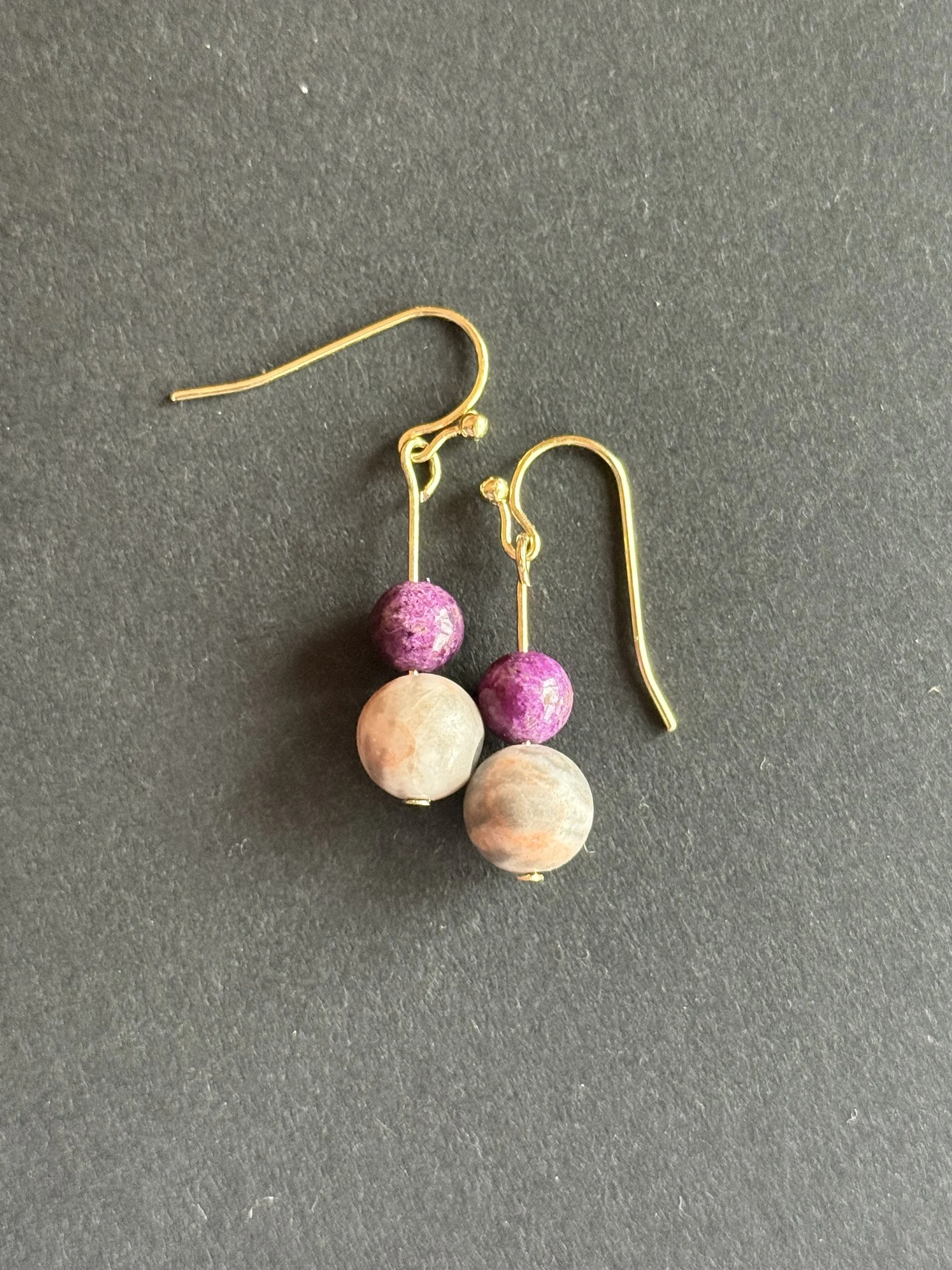 Trollite and Agate Handmade Earrings