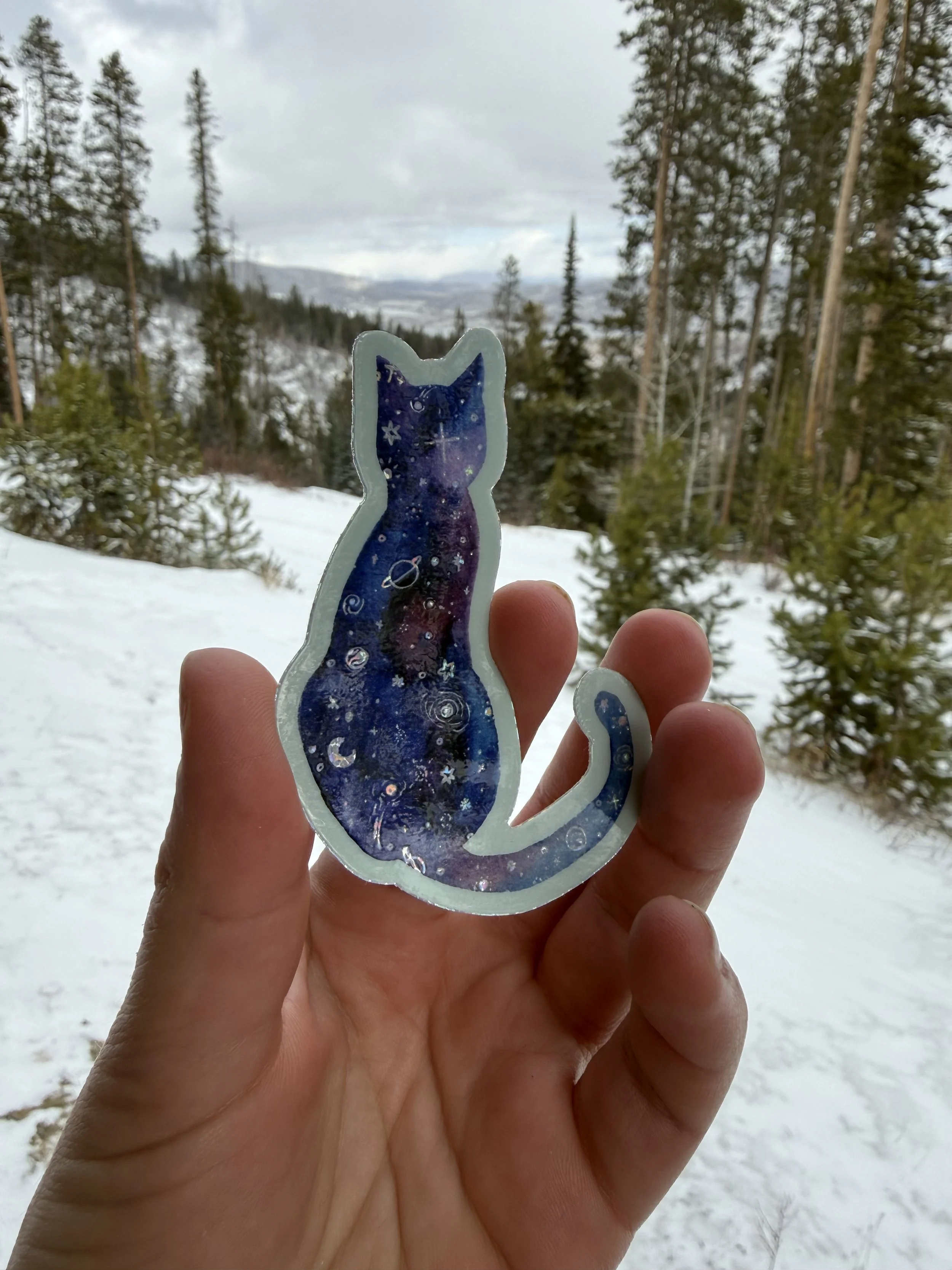 Galaxy Cat Glitter Sticker