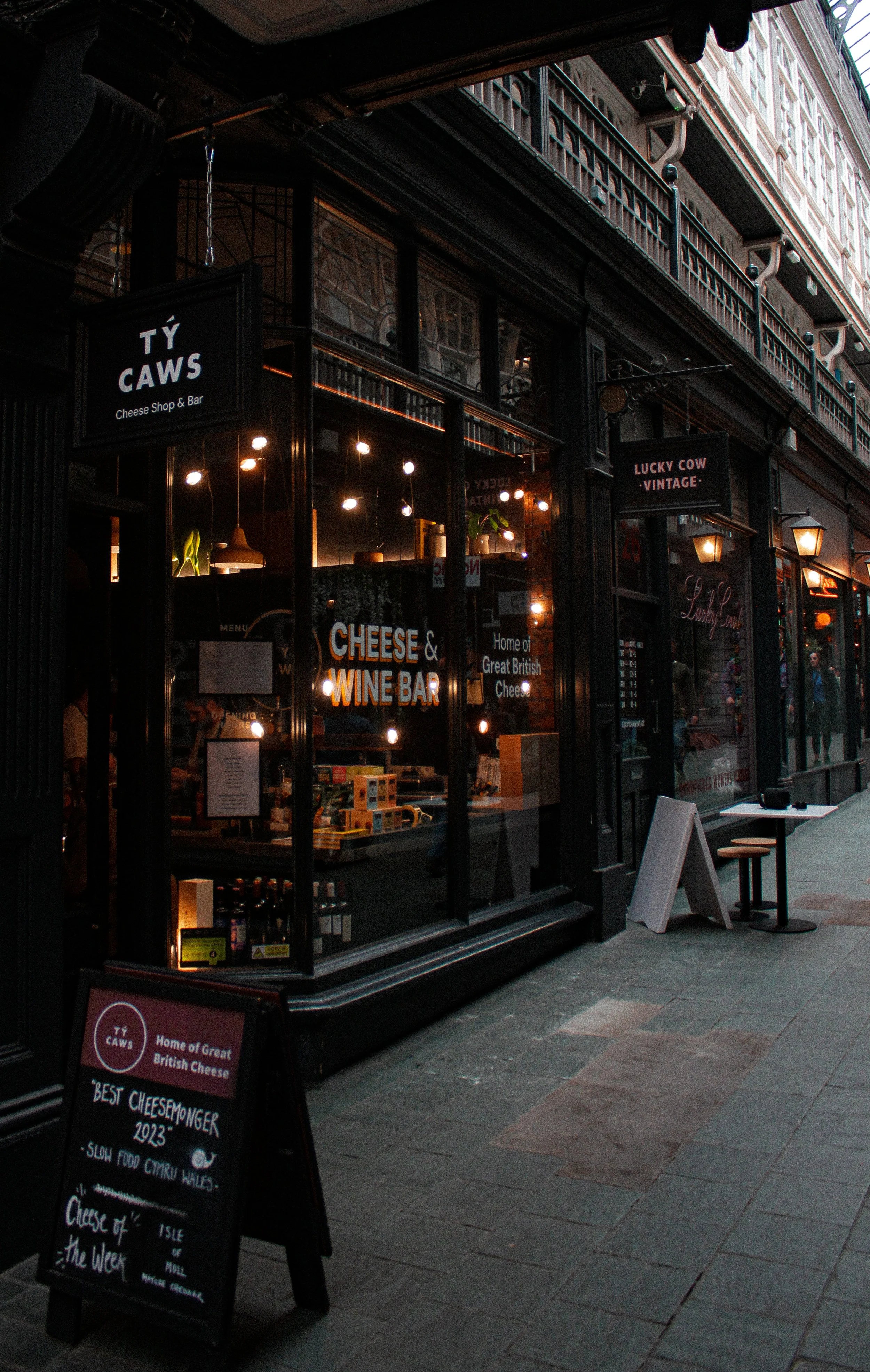 A Cheese & Wine Bar in Castle Arcade Cardiff