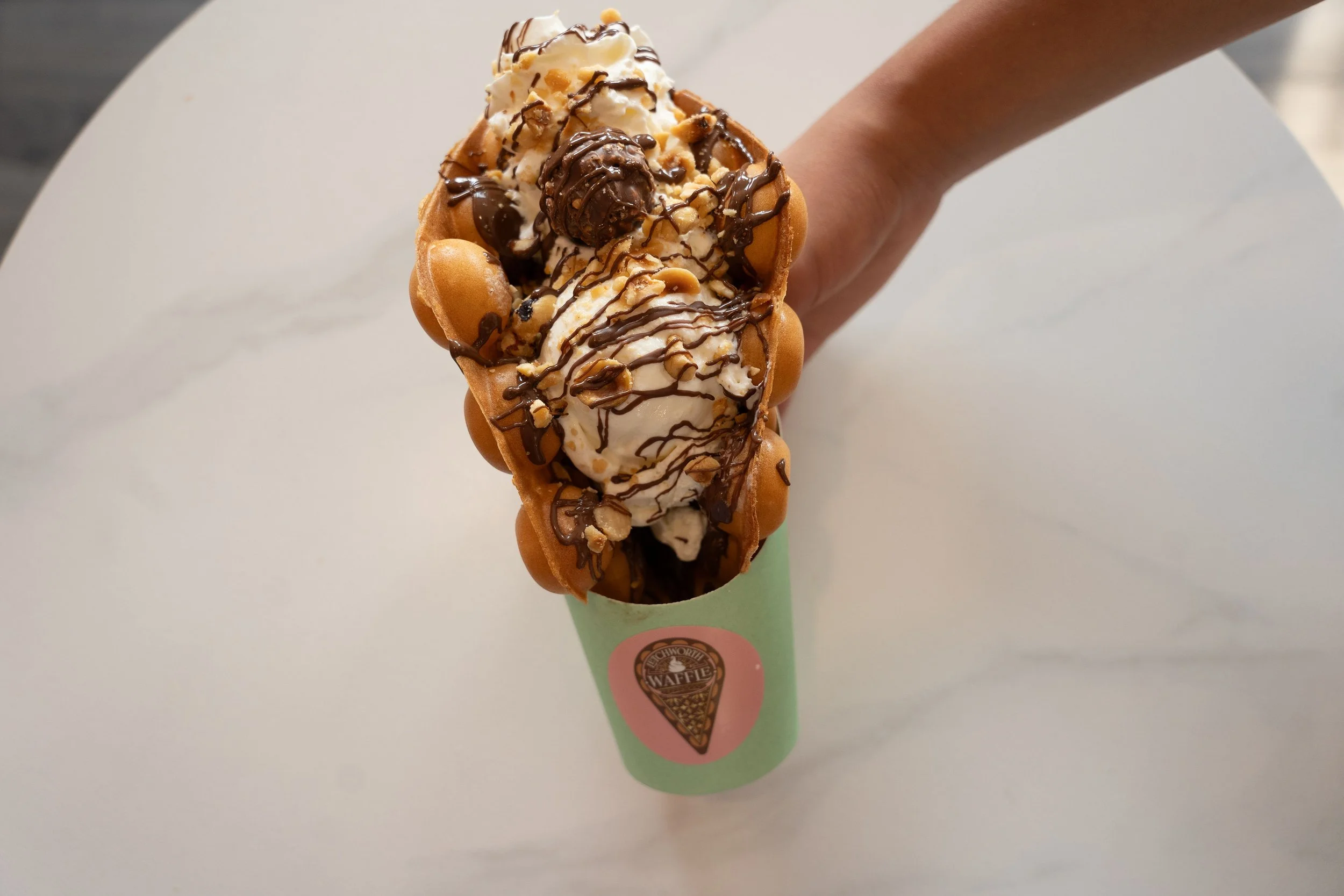 Letchworth Waffles Choco Crunchy Bubble Waffle Wrap Wide Shot.jpg