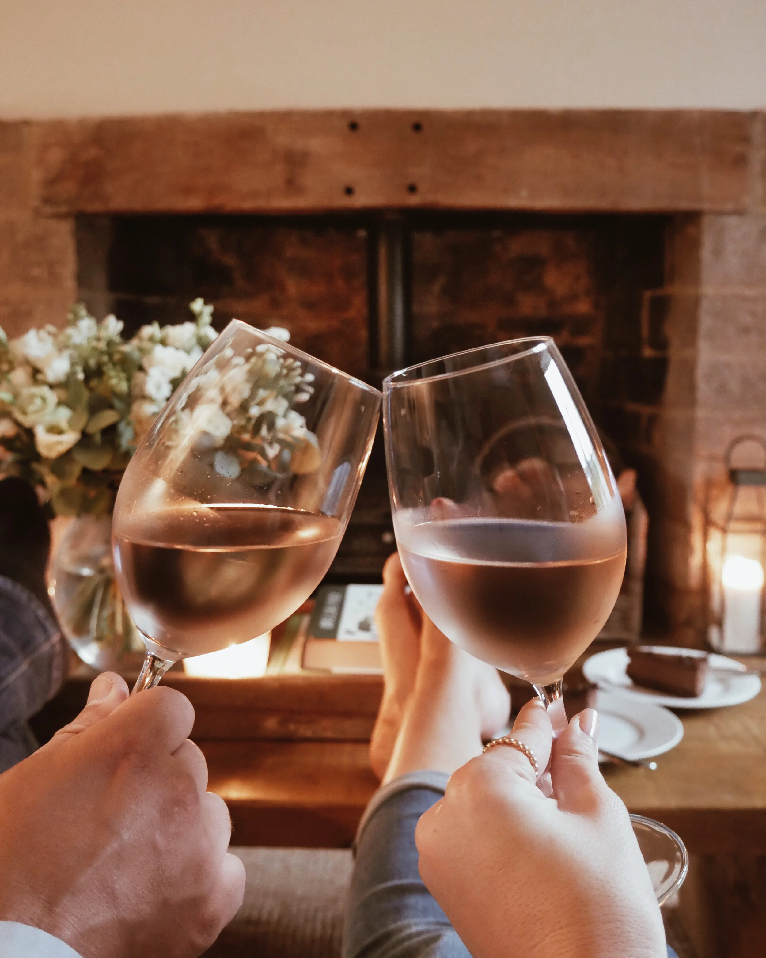 Wine at Fireplace