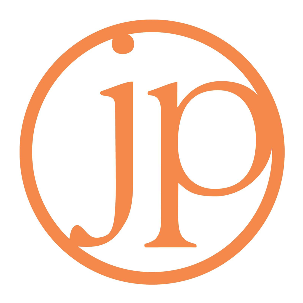 Orange circle logo with the lowercase letters 'jp' inside.