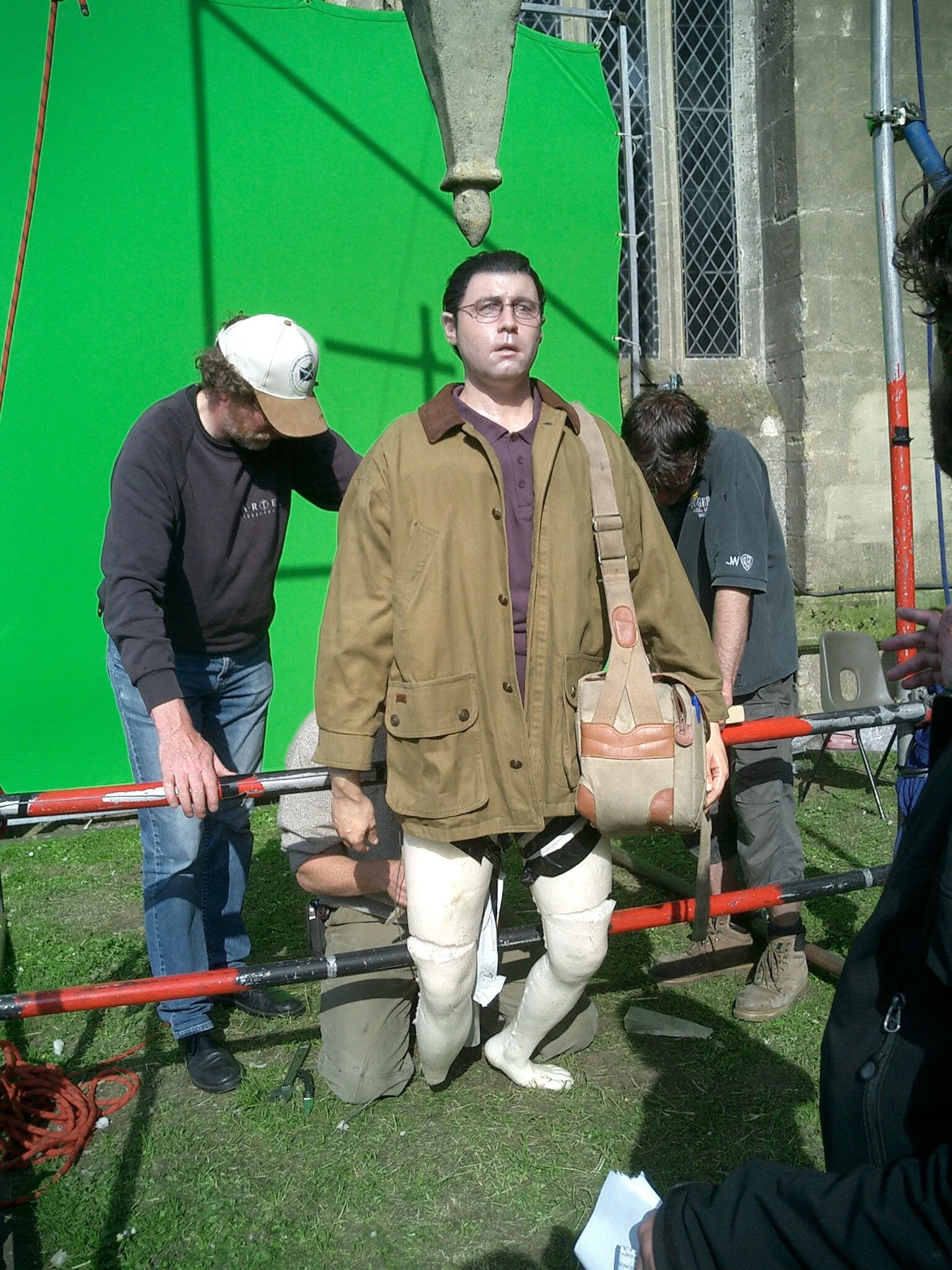 Dummy Buckles waiting to be exploded outside St Cuthbert's parish church, Wells, Somerset, June 6th, 2006.