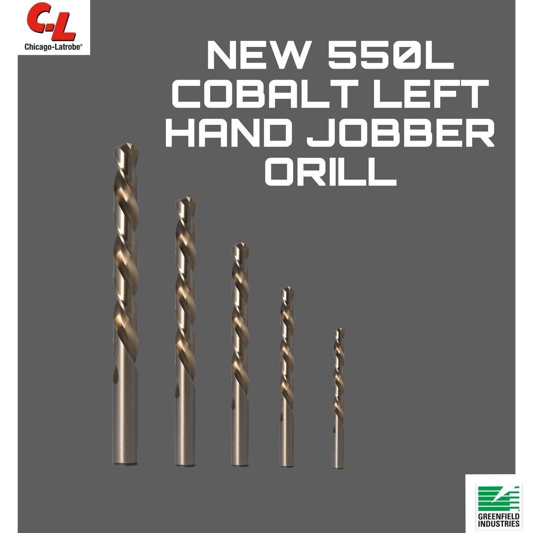 New‼️‼️‼️‼️‼️⁣Chicago - Latrobe 550L 

* Heavy Duty drilling for tough materials
* Manufactured from premium Cobalt high-speed material
* 135 degree split point for reduced thrust and easier penetration
* Can substitute for screw extractors to remove