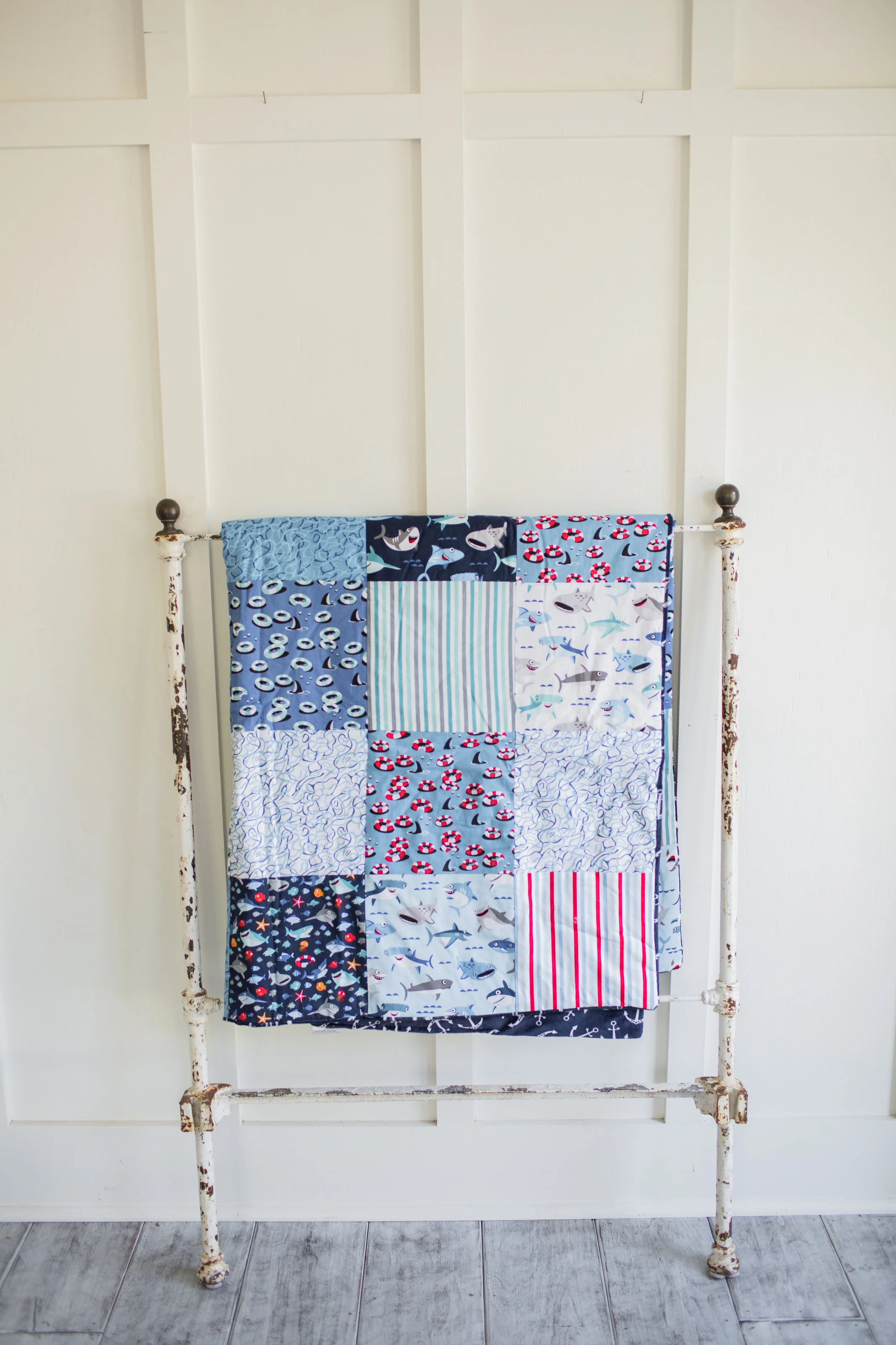 Sharktown Shark Minky   Blanket