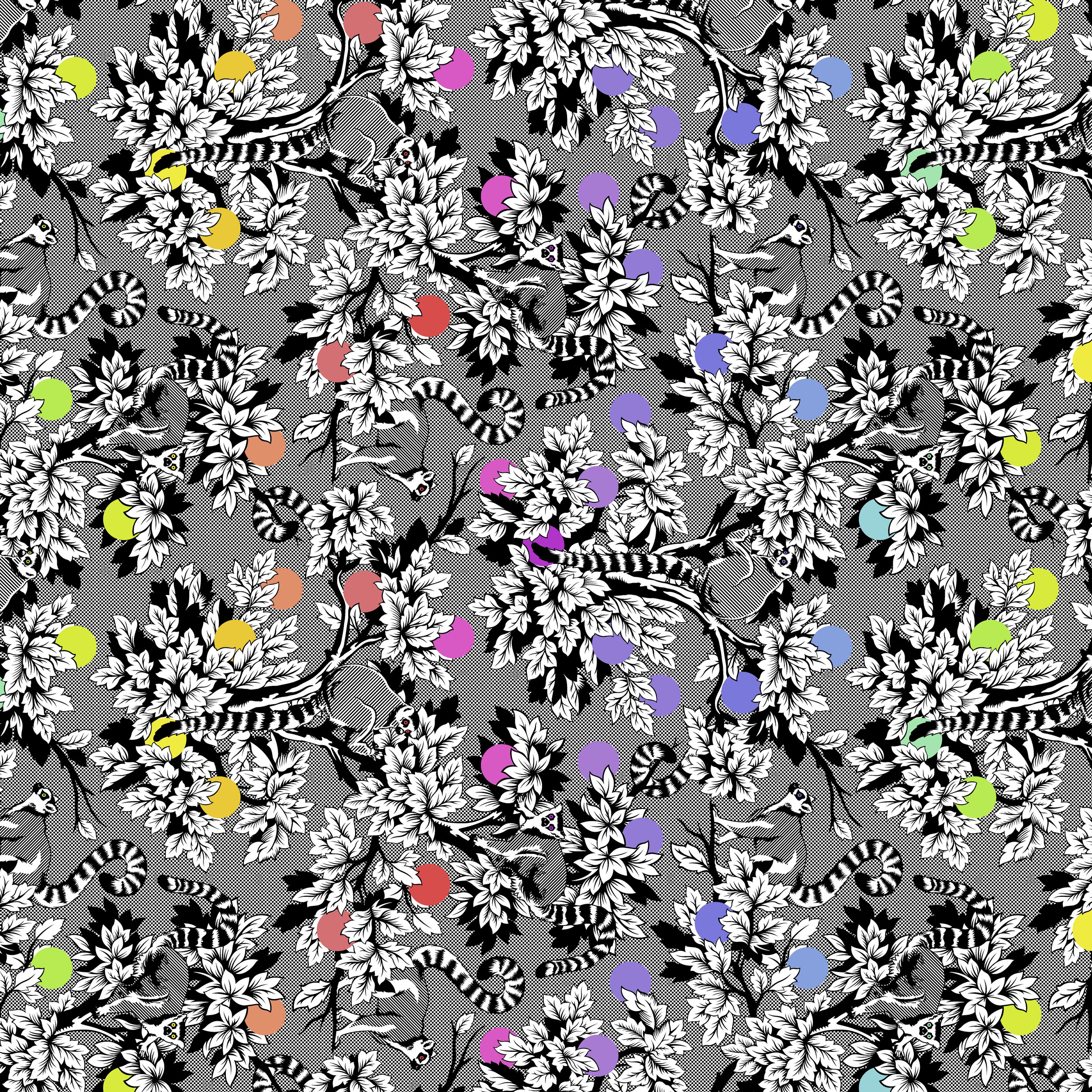 Lemur Me Alone Ink PWTP154-INK -Linework by Tula Pink