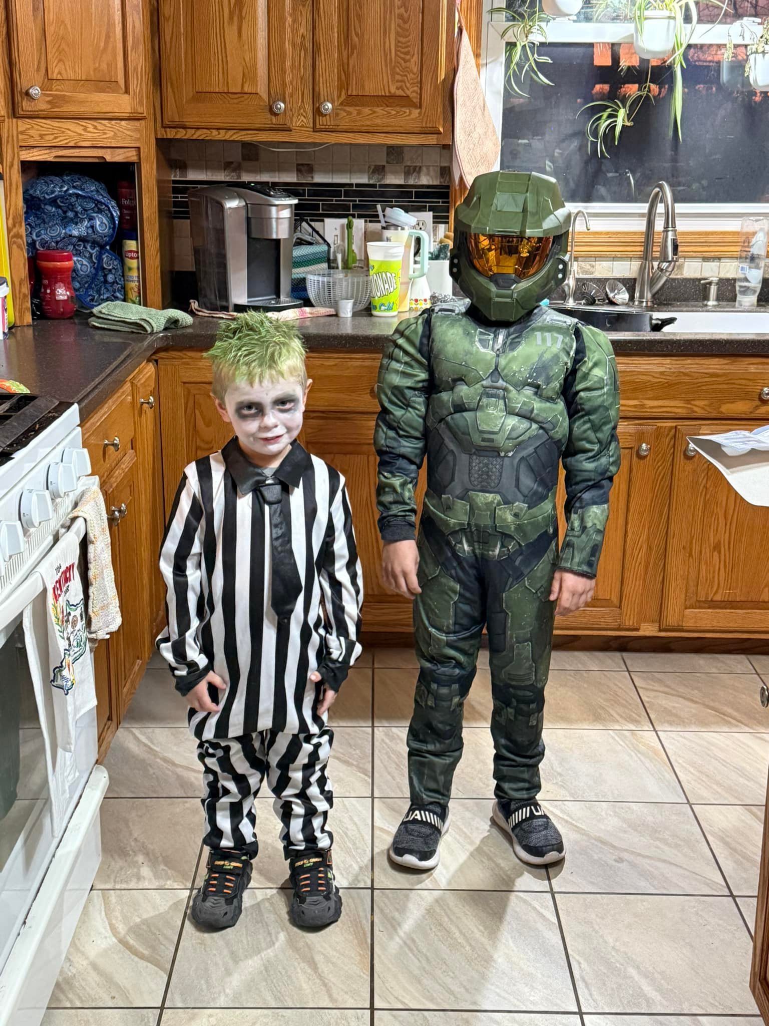 These kiddos are sure a blast for Halloween. 

Connor is Bettle Juice 
Liam is a Master Cheif
Addie is a bat princess.