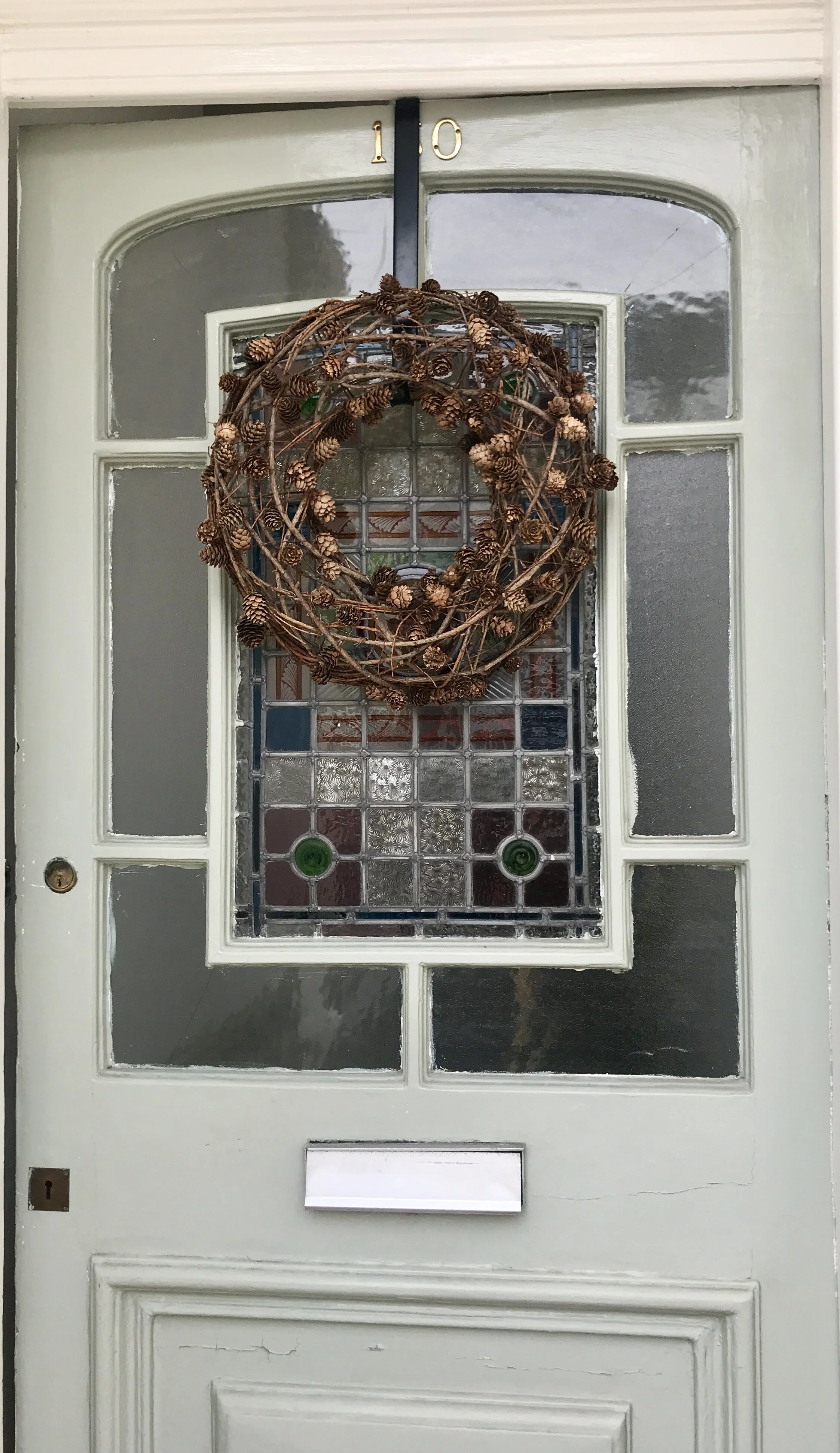 natural twig and pinecone wreath