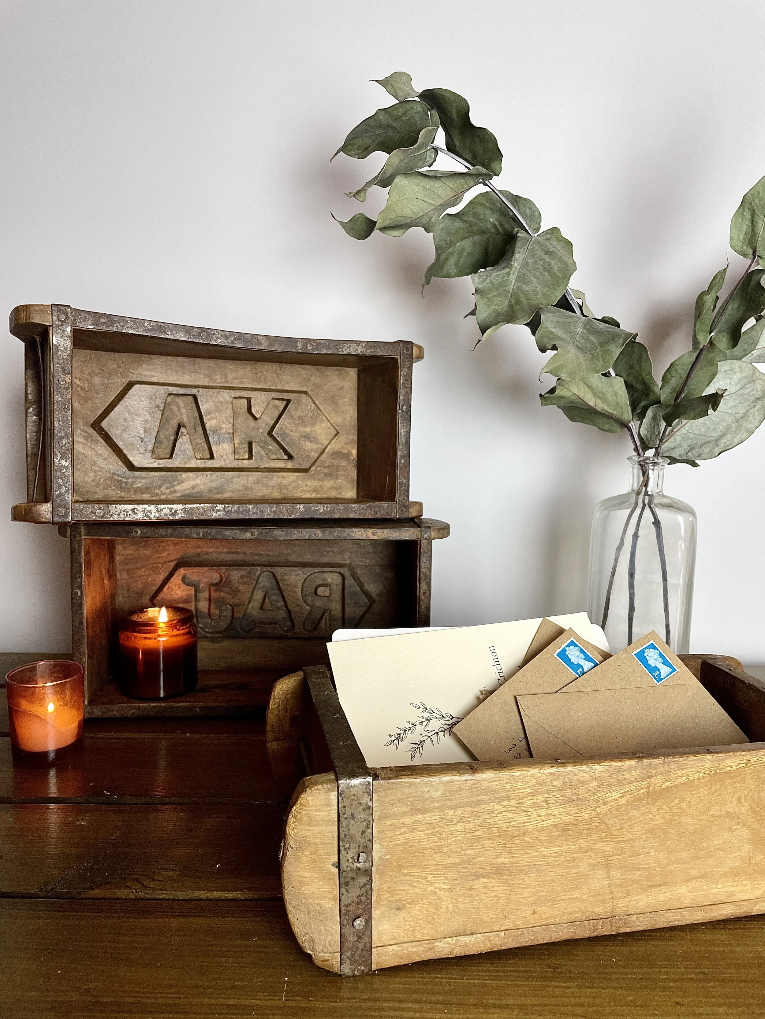 vintage wooden storage