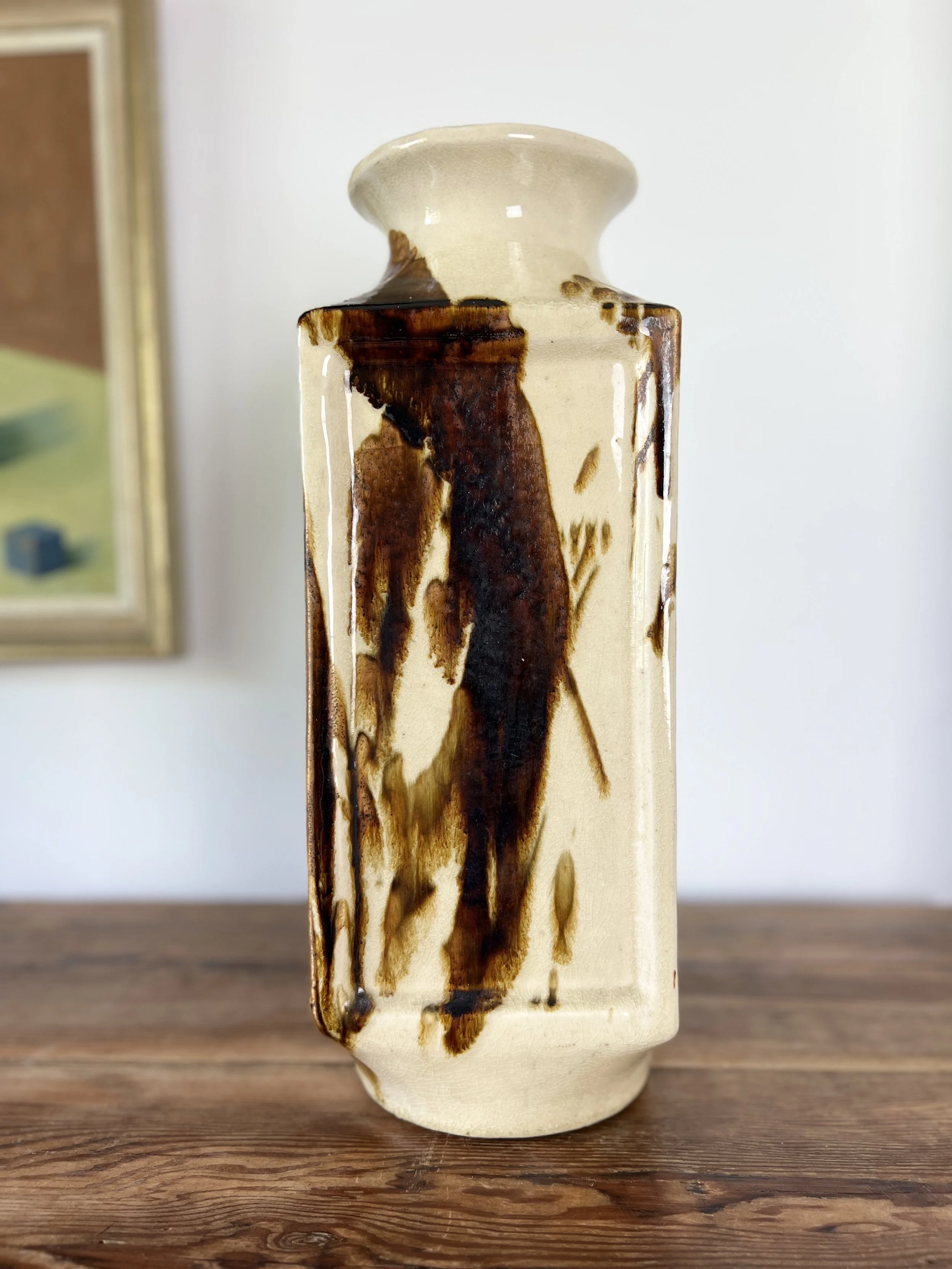 Tall Vintage Japanese Studio Pottery Vase