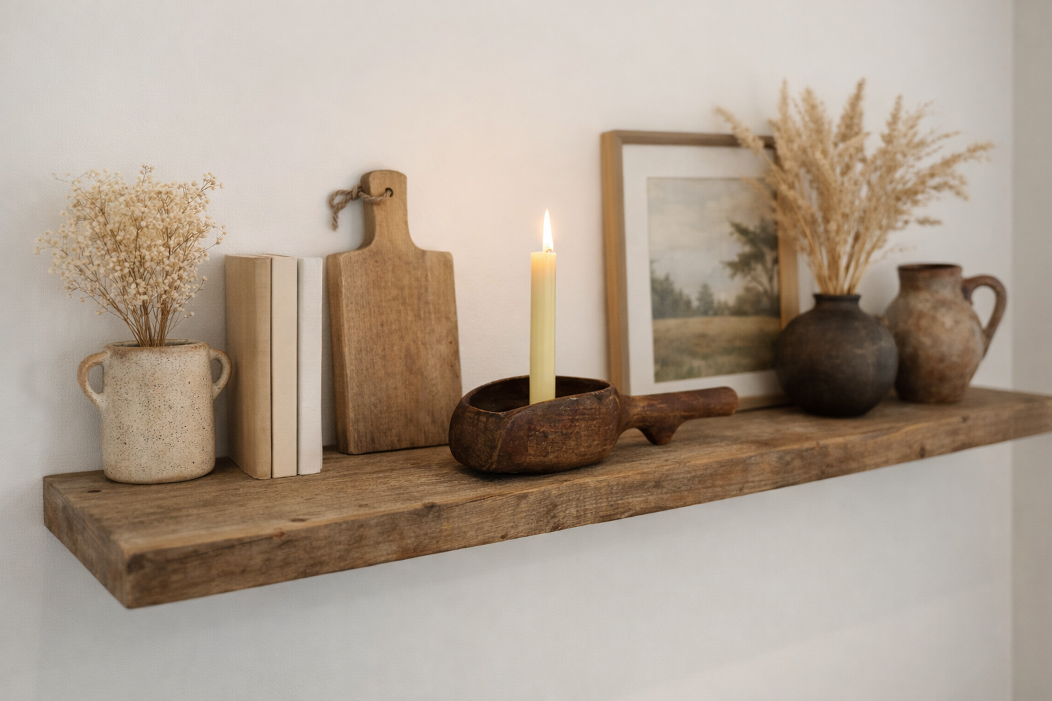 French Vintage Wooden Candle Holder