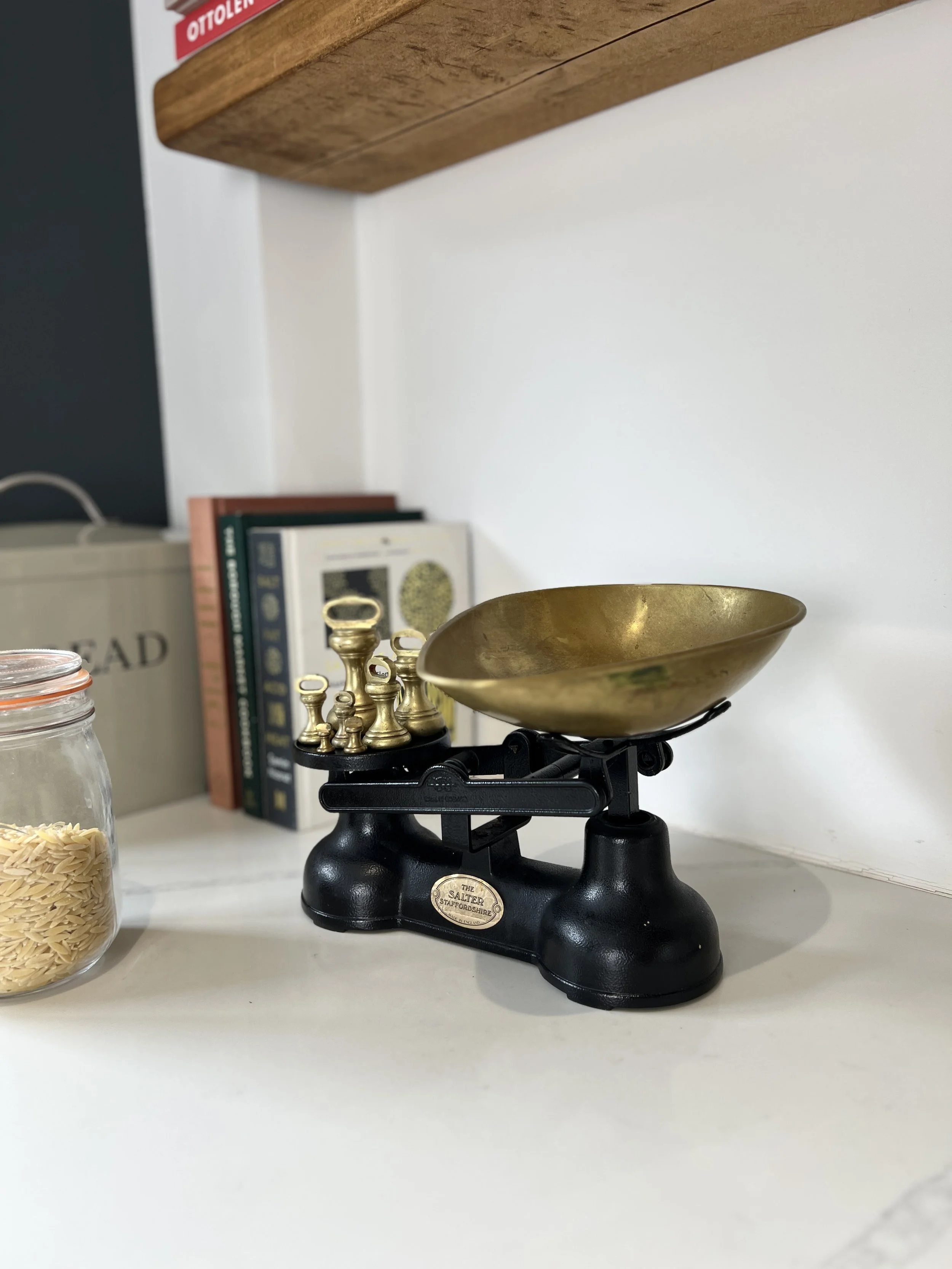Vintage Salter Staffordshire Cast Iron Scales With Brass Weights