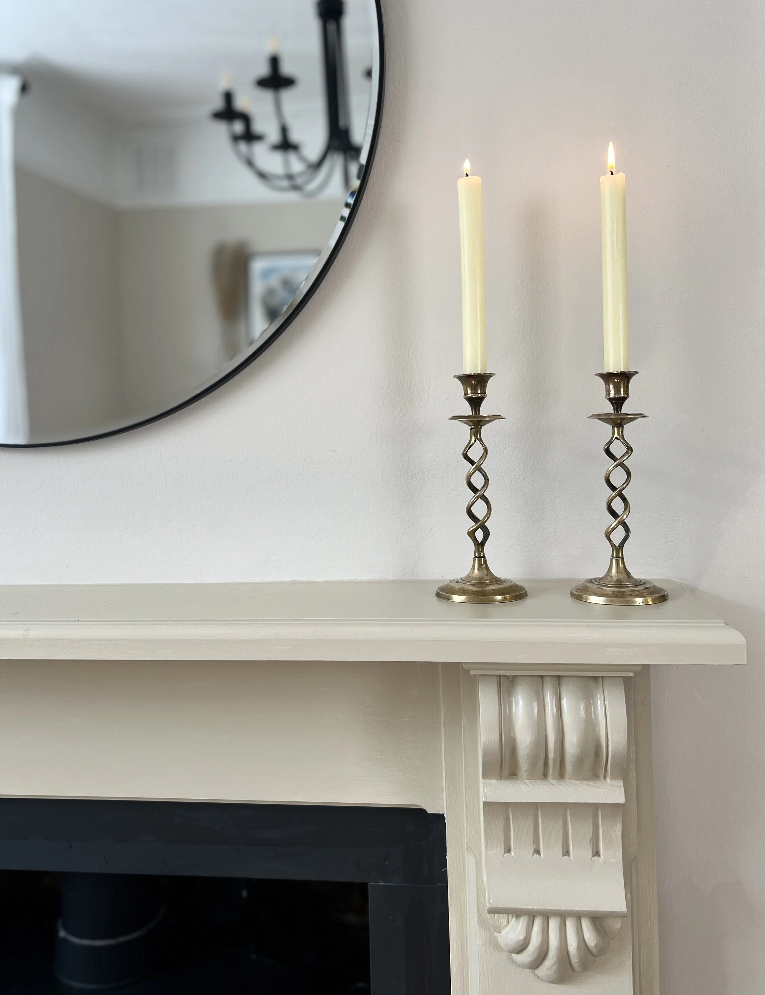 Pair of Vintage Brass Barley Twist Candlesticks