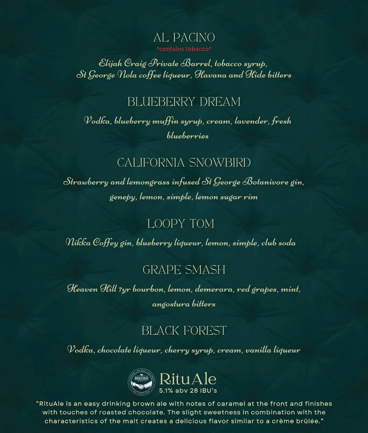 Menu runs through the end of the month!!! Get it while you can. Holiday menu starts Dec 1.