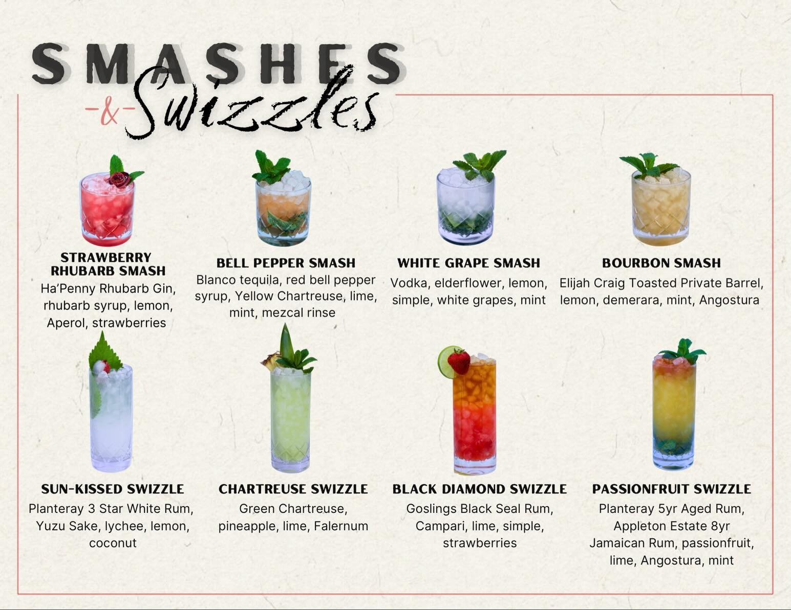 **STARTS MONDAY AT 2pm**

Smashes and Swizzles are back for the month of June!