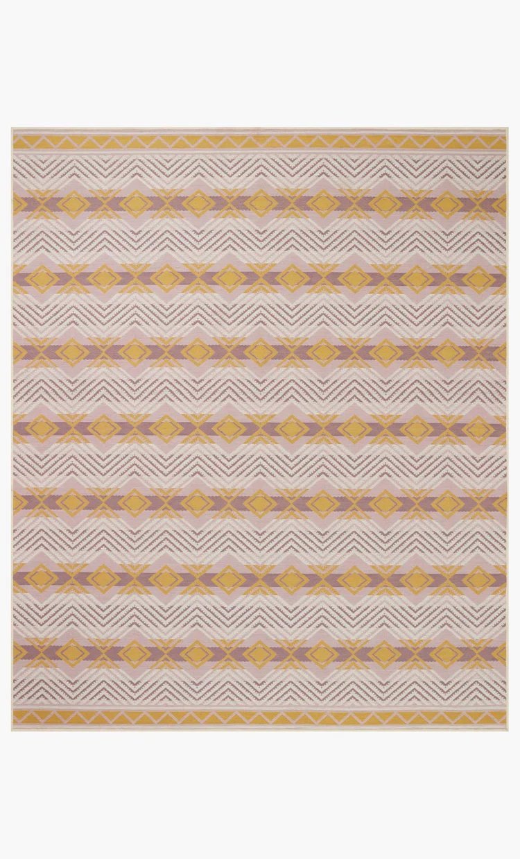 Loloi rug in gold/lilac