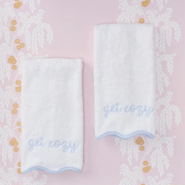 Scallop Bath Hand Towels (pair)