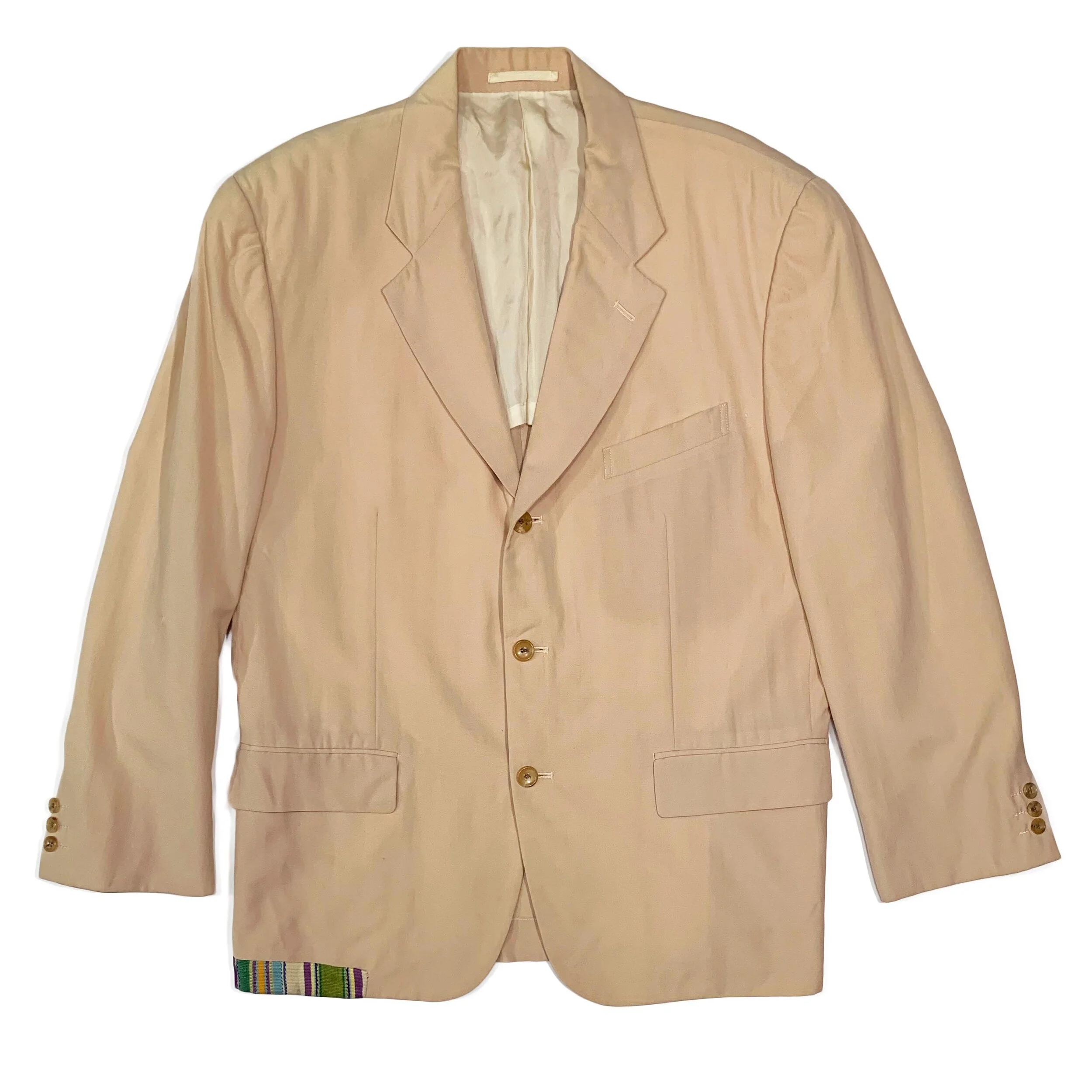 Wool Blazer with Colorful Hem