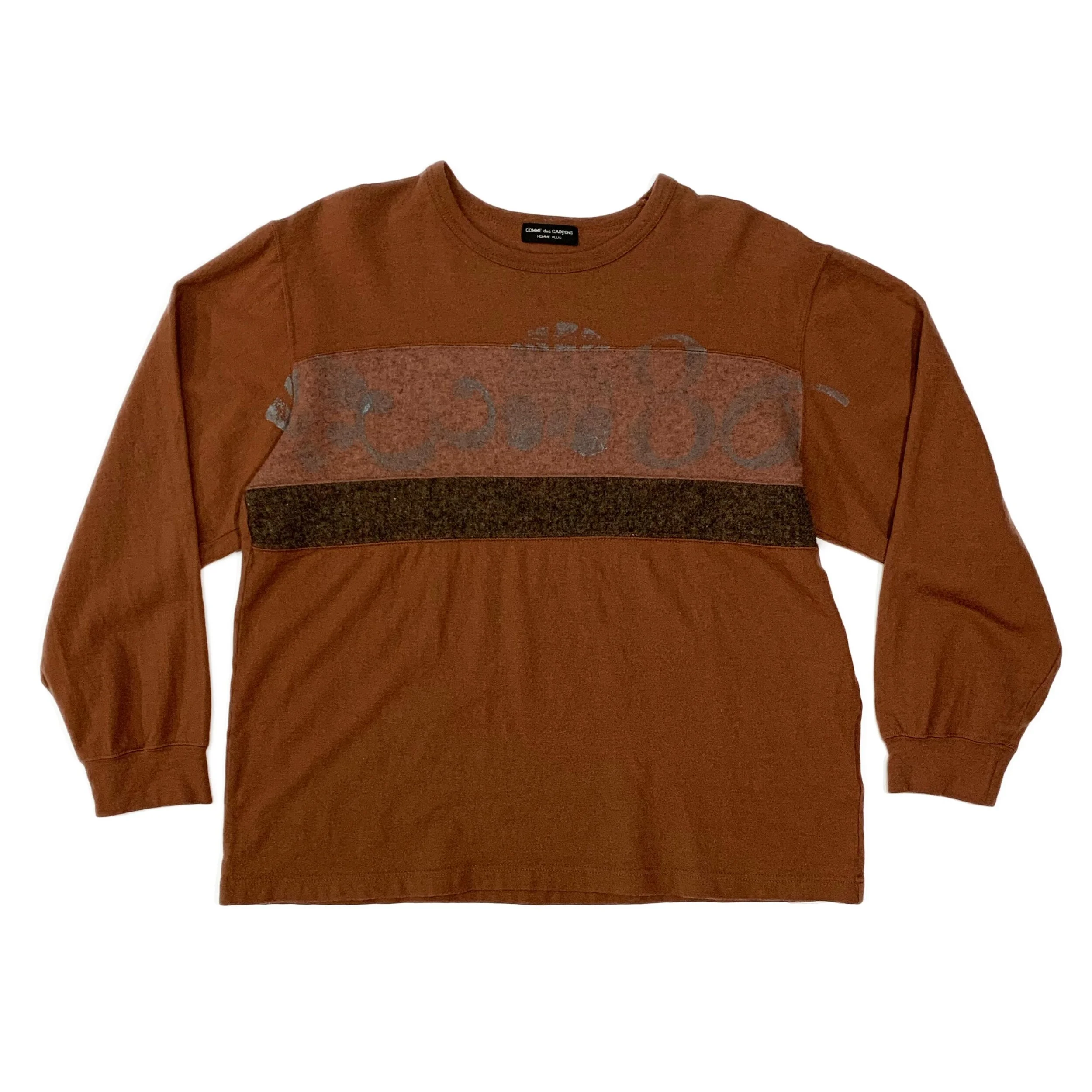 Numbers and Soles Print Long Sleeve Wool T-Shirt