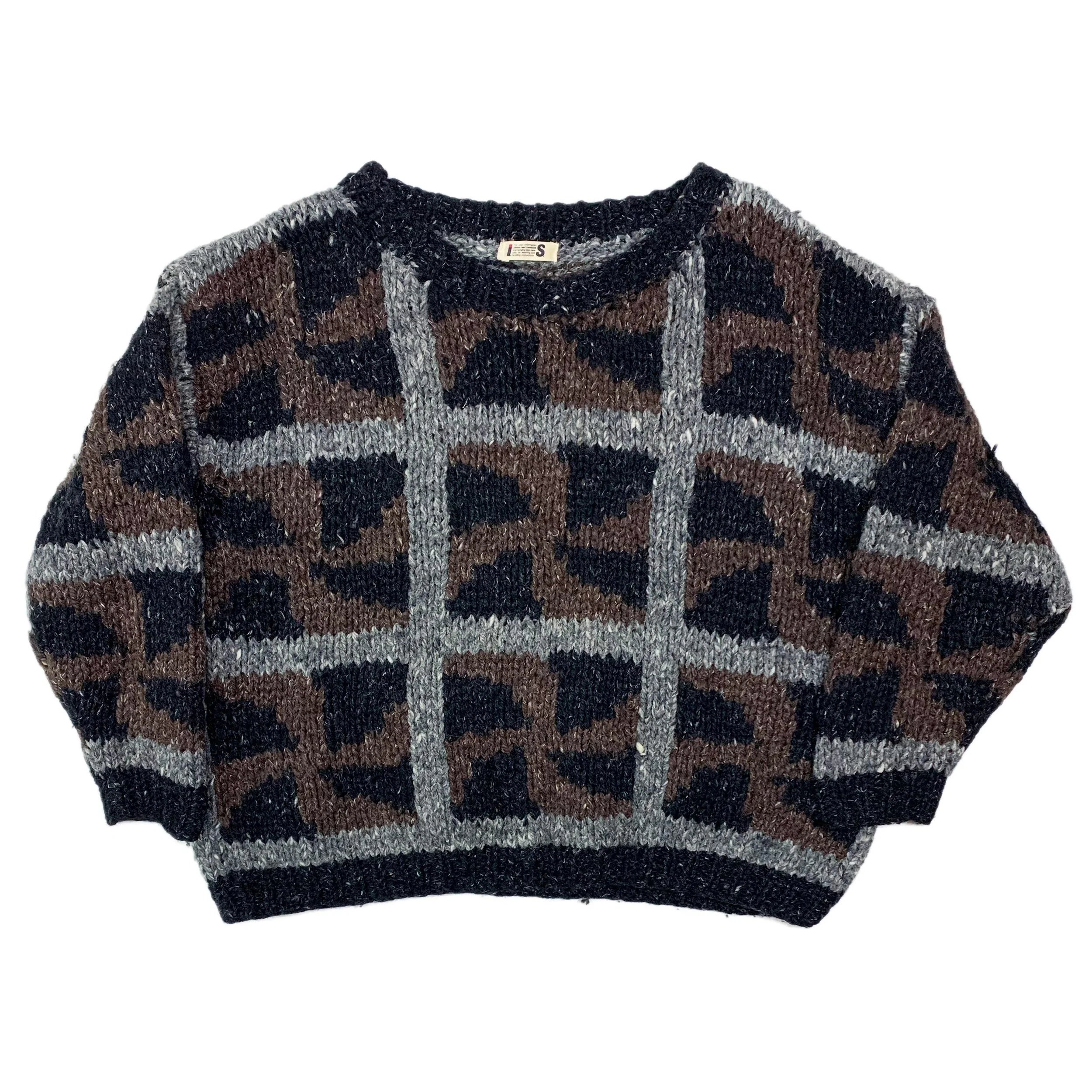 Psychedelic Cropped Wool Sweater