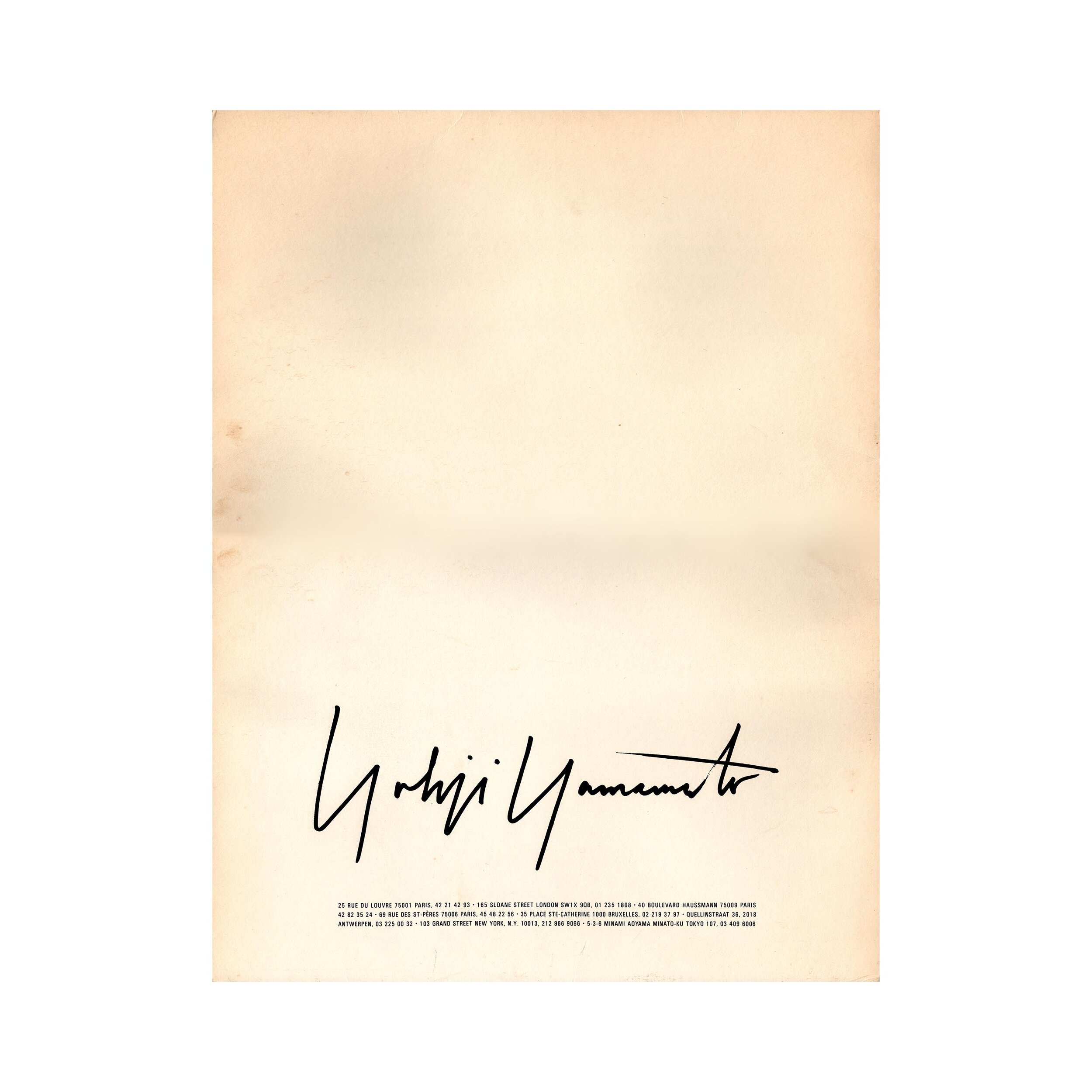 Yohji Yamamoto, Autumn/Winter 1989-90 Posters