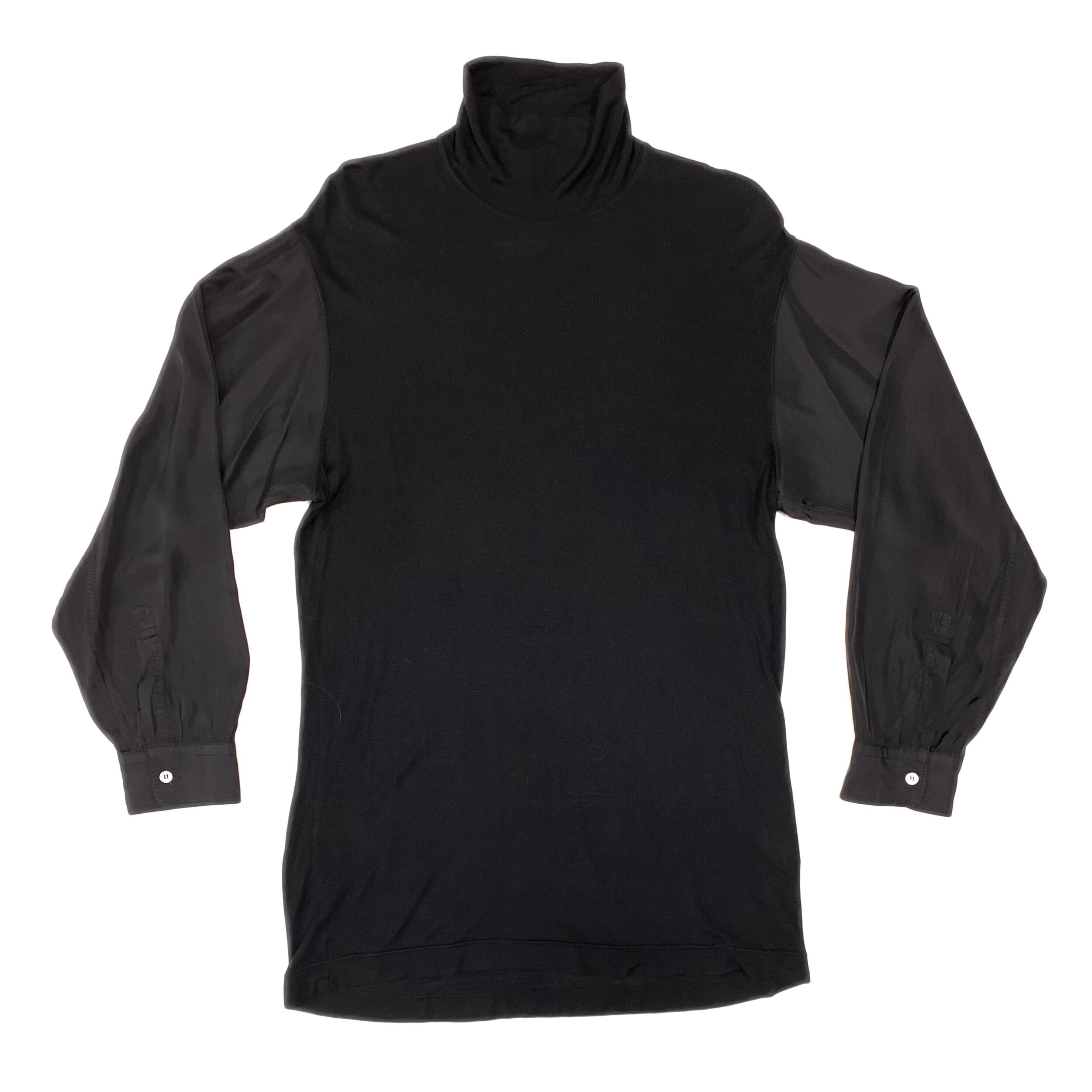 Rayon Turtleneck with Cupro Sleeves
