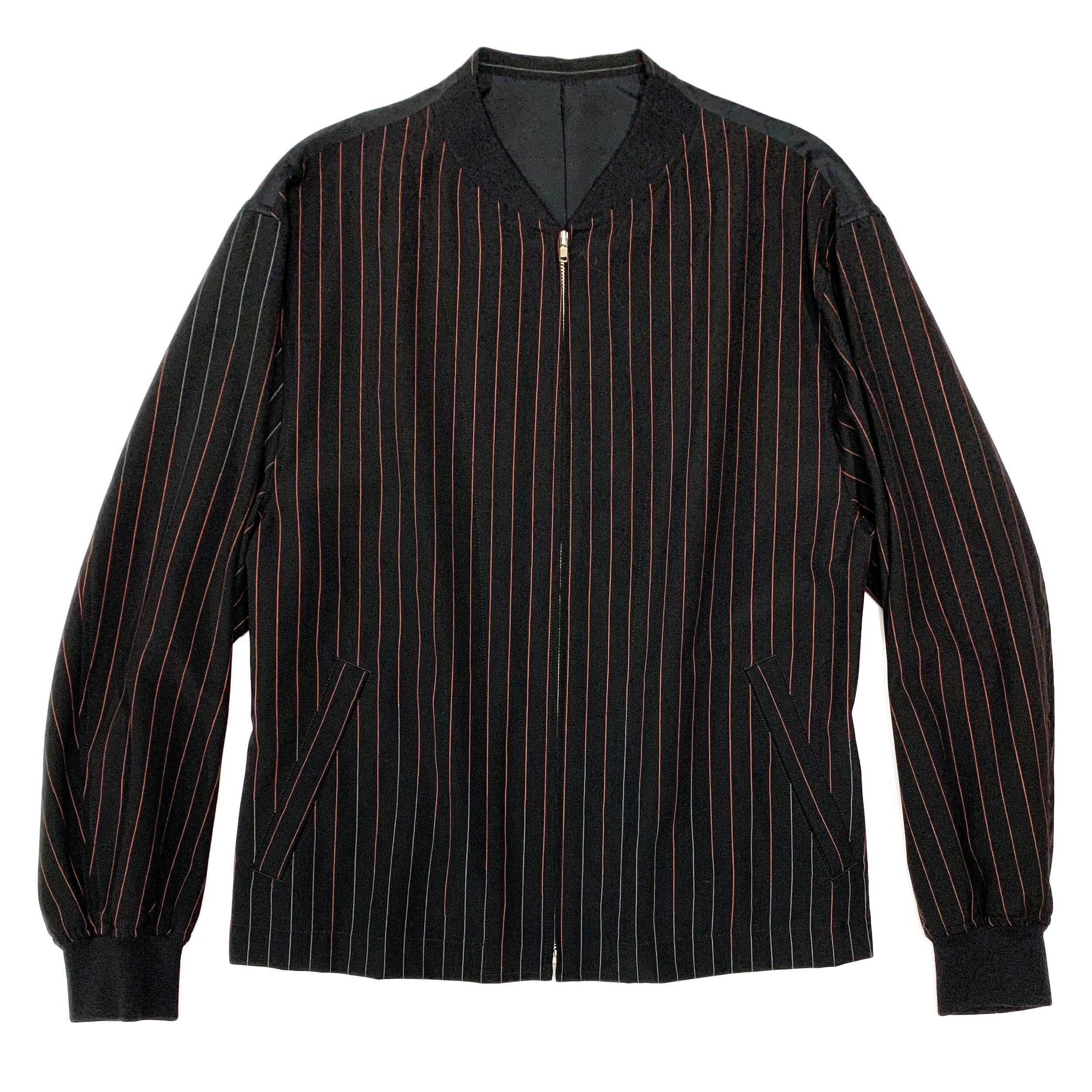 Striped Wool Bomber Jacket