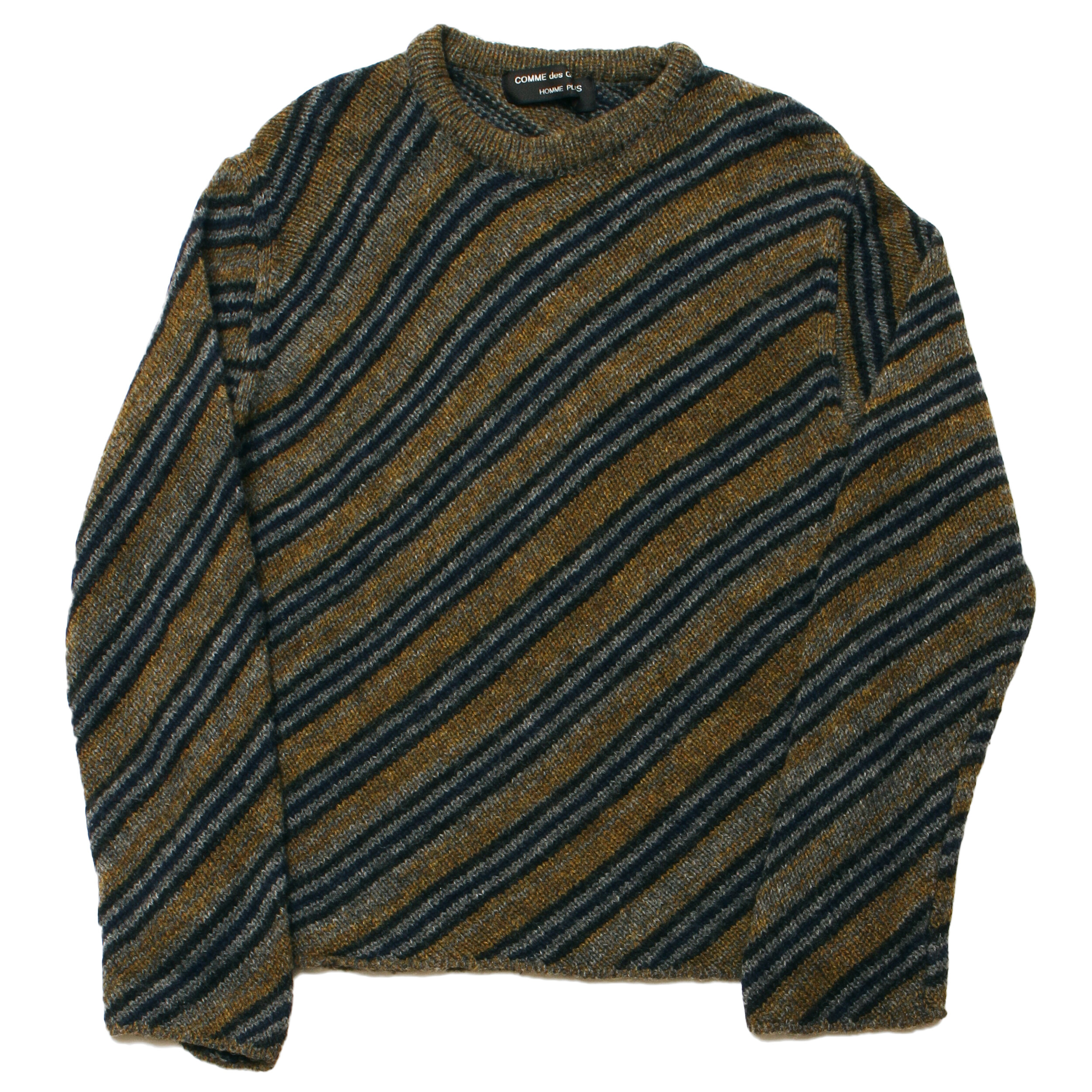Bias Intarsia Wool Knit Sweater