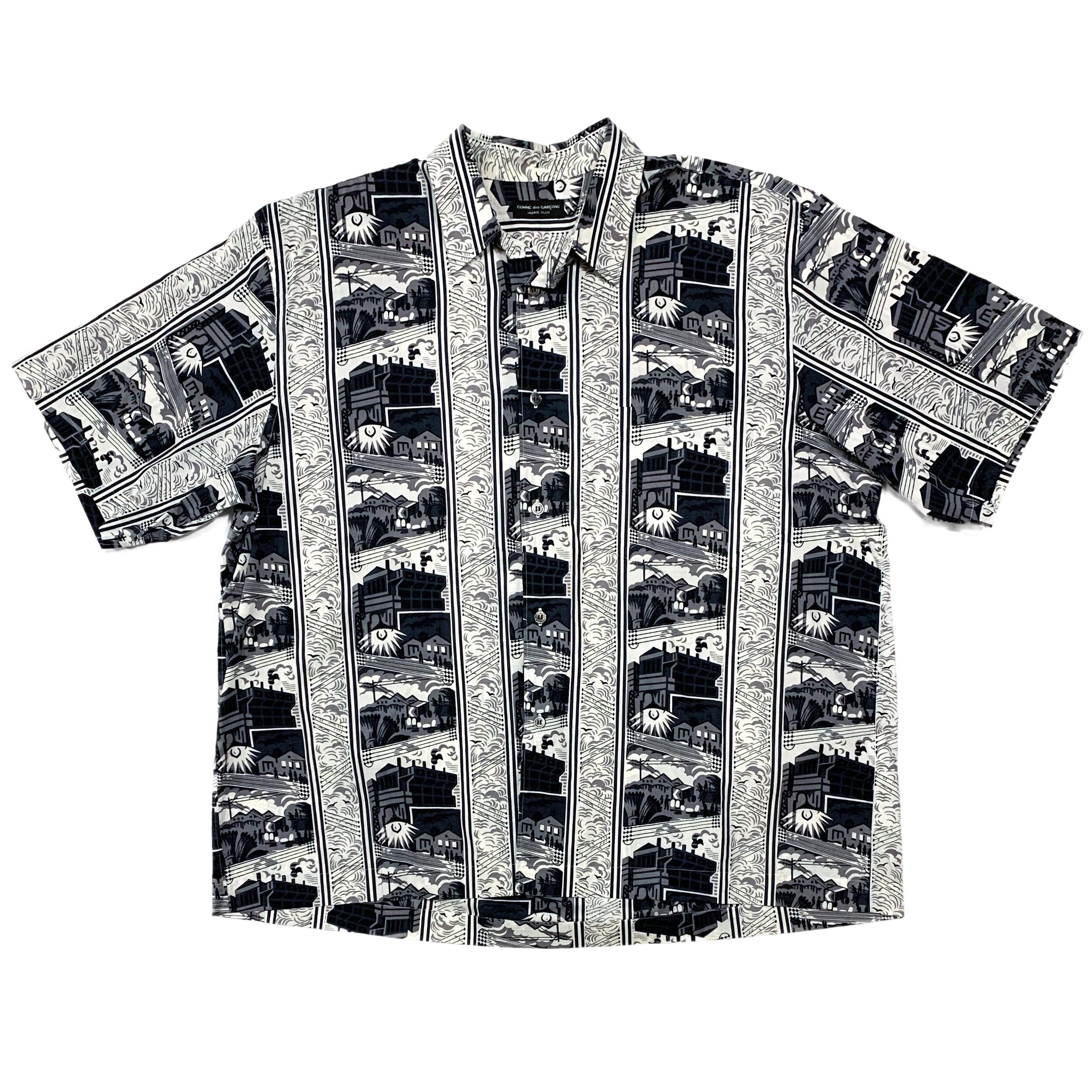 Oversized Factory-Print Cotton Shirt