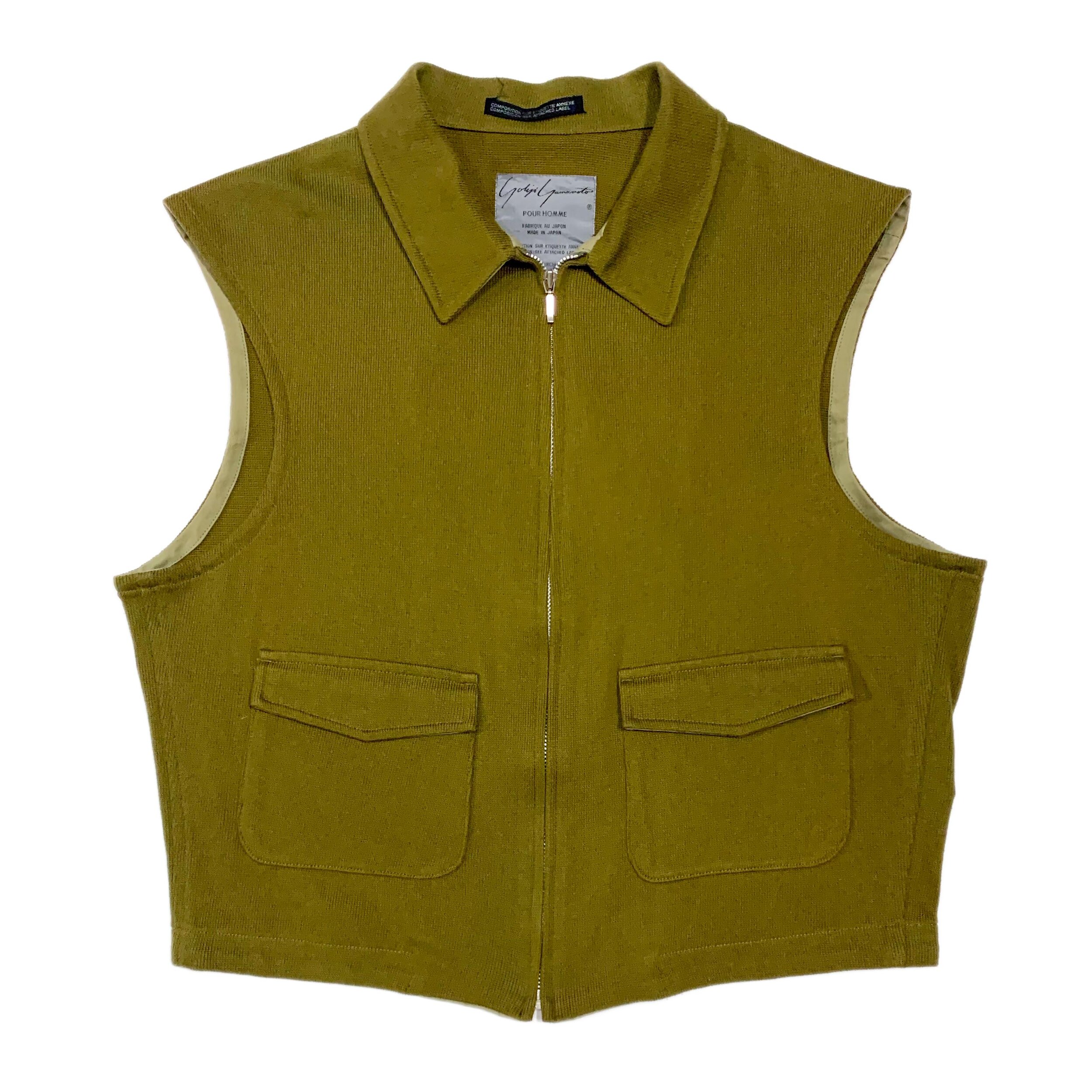Zip-Up Knitted Cotton-Polyester Blend Vest