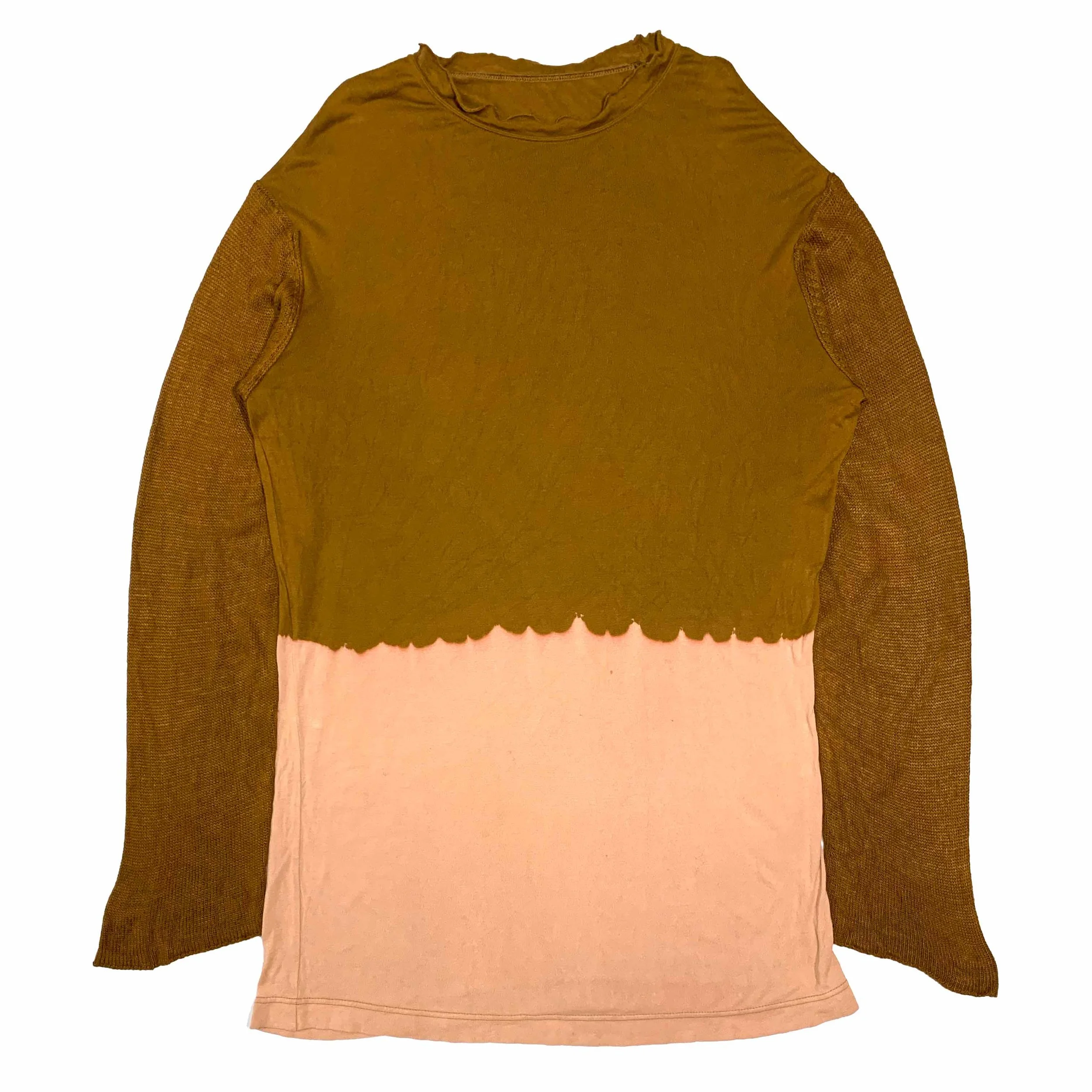 Bleach Dipped Rayon Knit T-Shirt