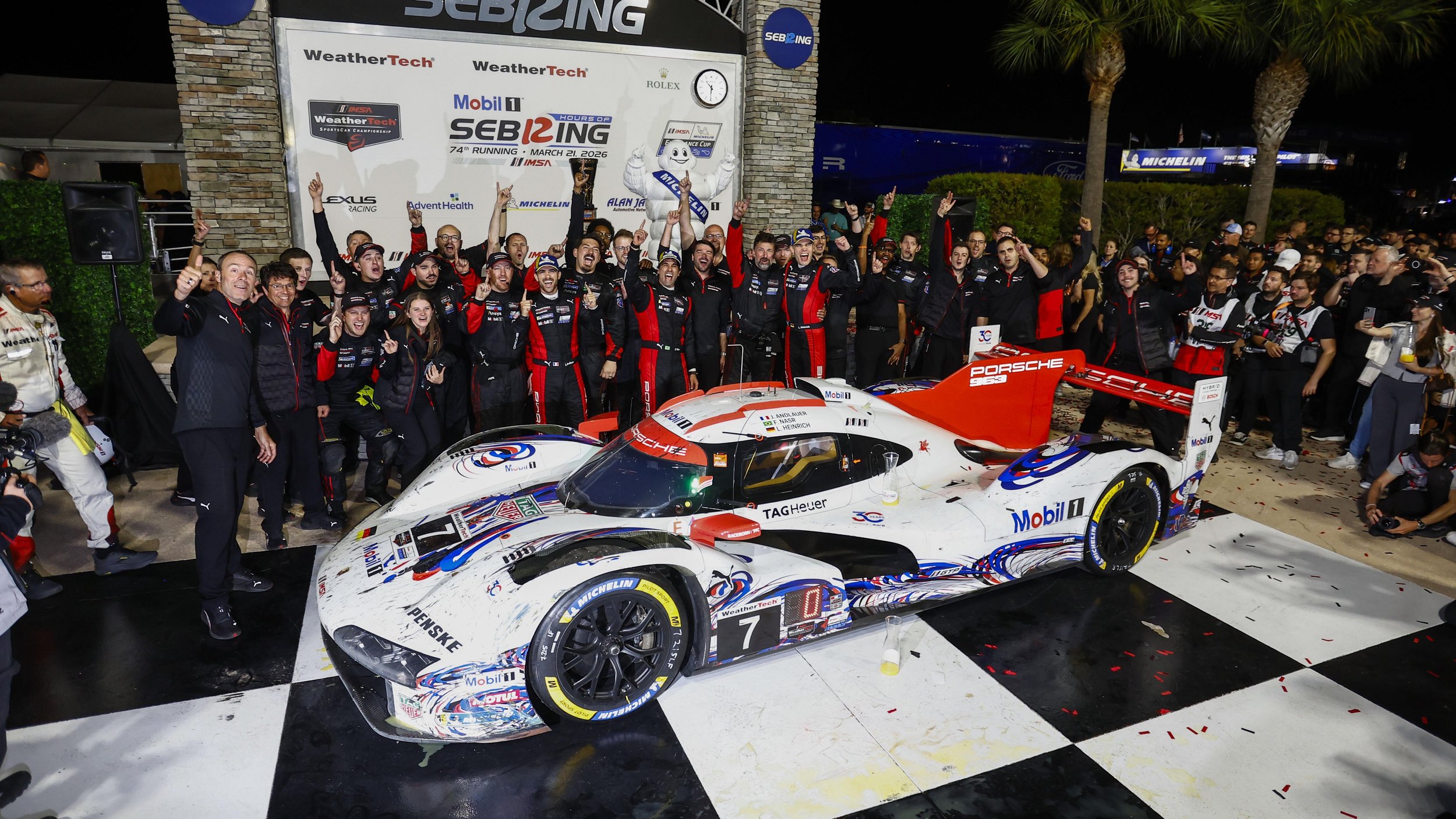 20th overall victory for Porsche at the 12 Hours of Sebring