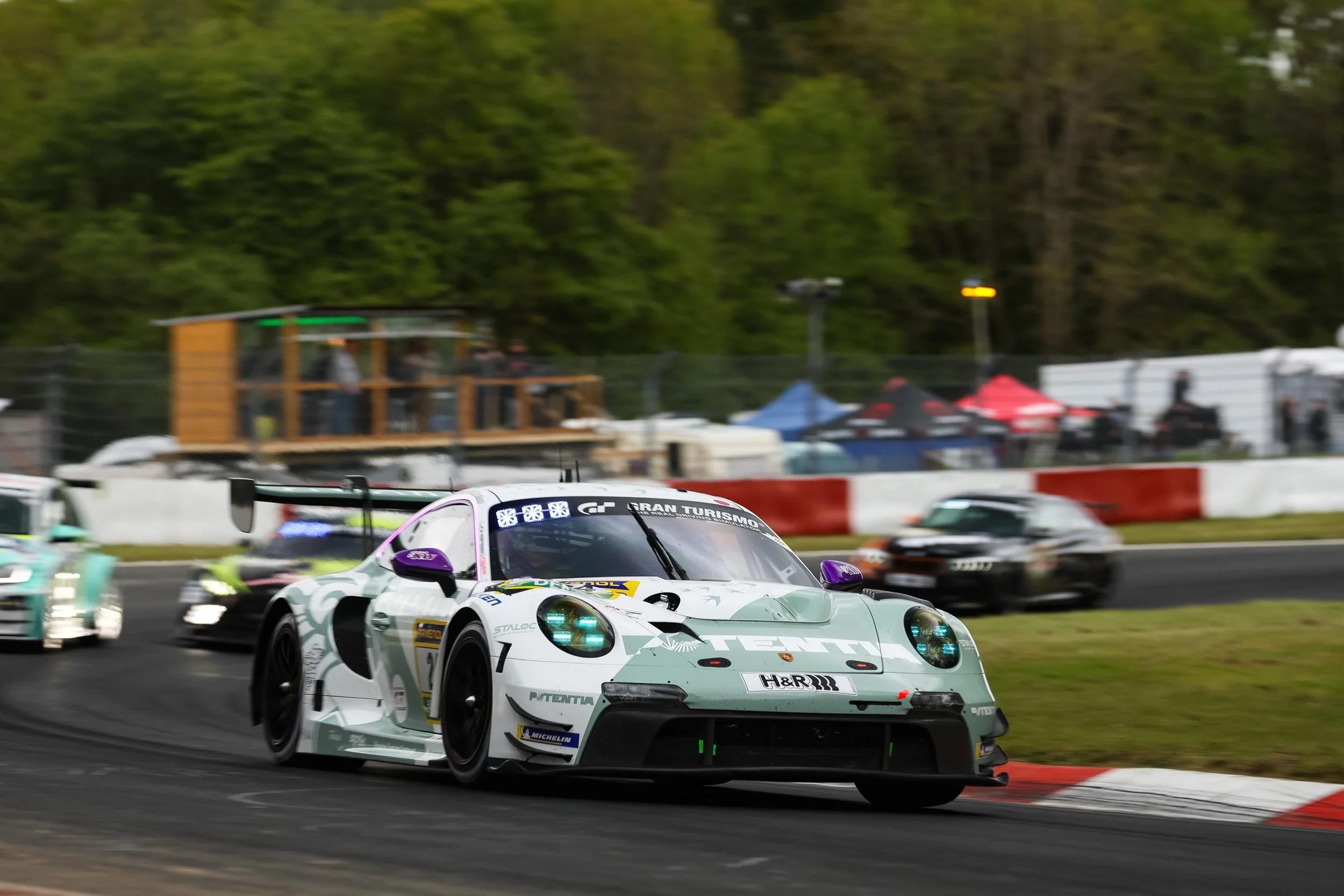 Three Porsche 911 GT3 R finish in the top 10 at the Nürburgring classic