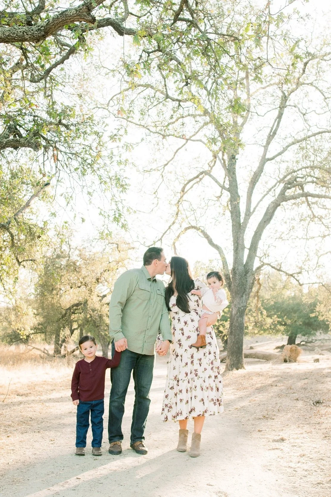 family portrait on a trail in almaden
