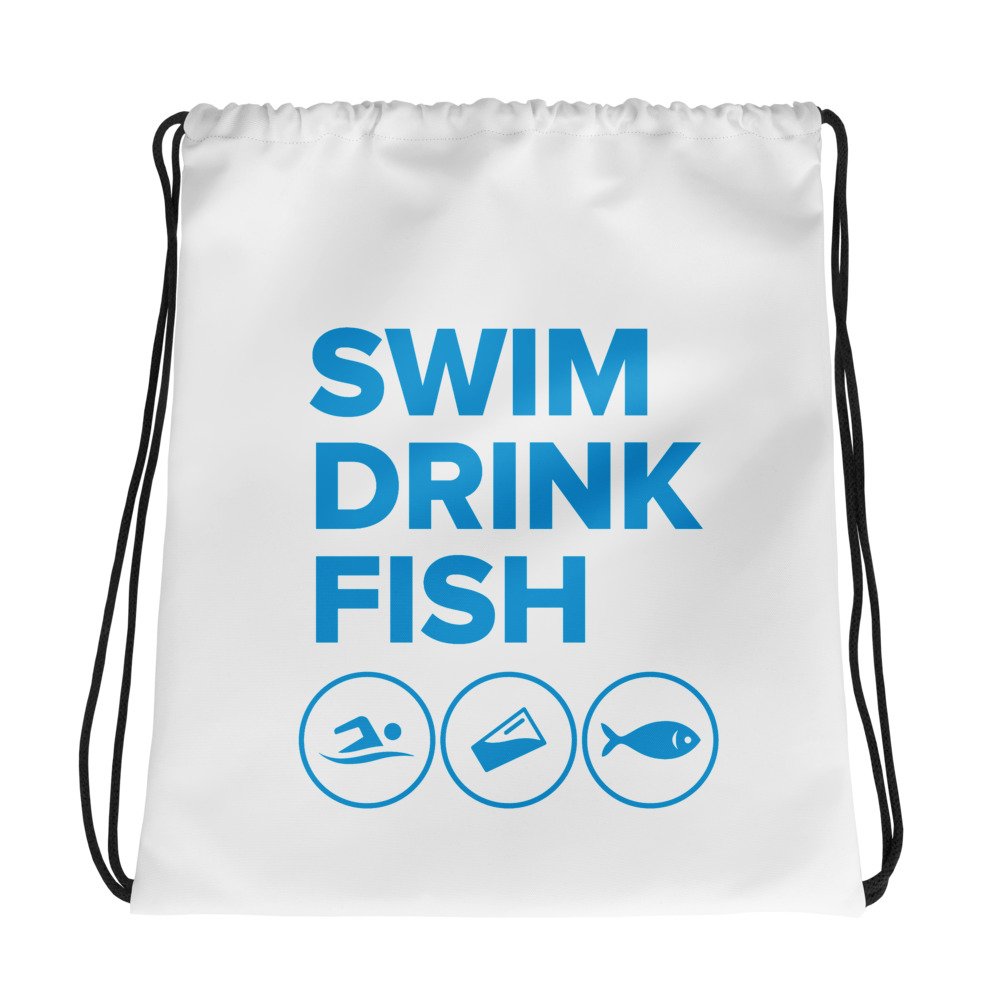 Drawstring bag — Swim Drink Fish