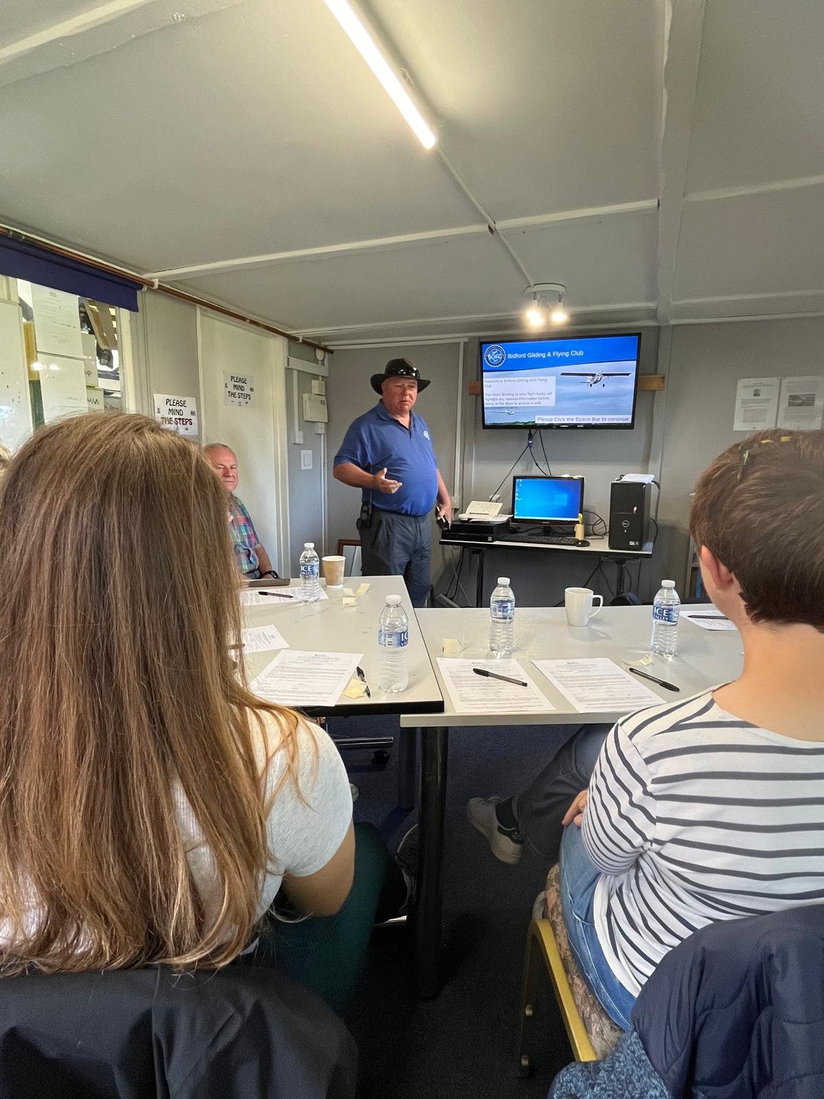 Mark Spicer, our operations manager running the safety briefing