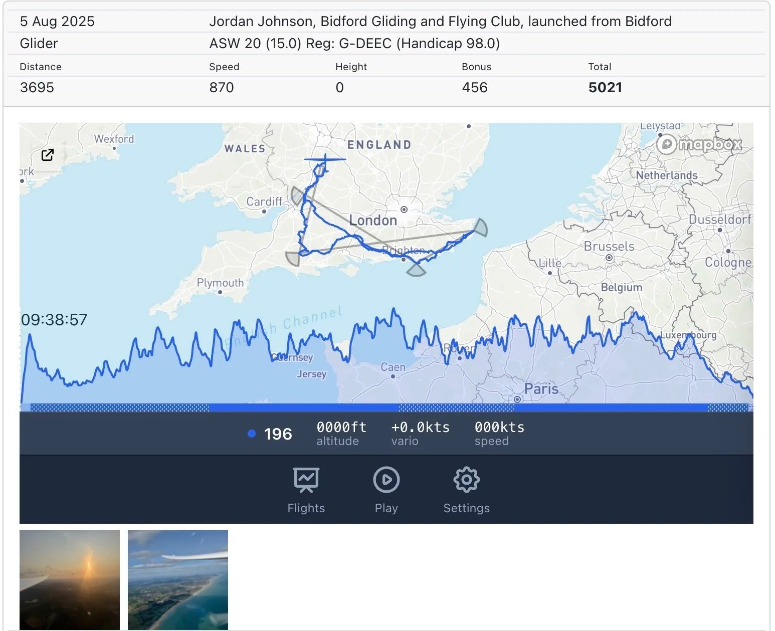 Jordan's route presented many challenges in terms of flying along the shore and working around air traffic control limitations 