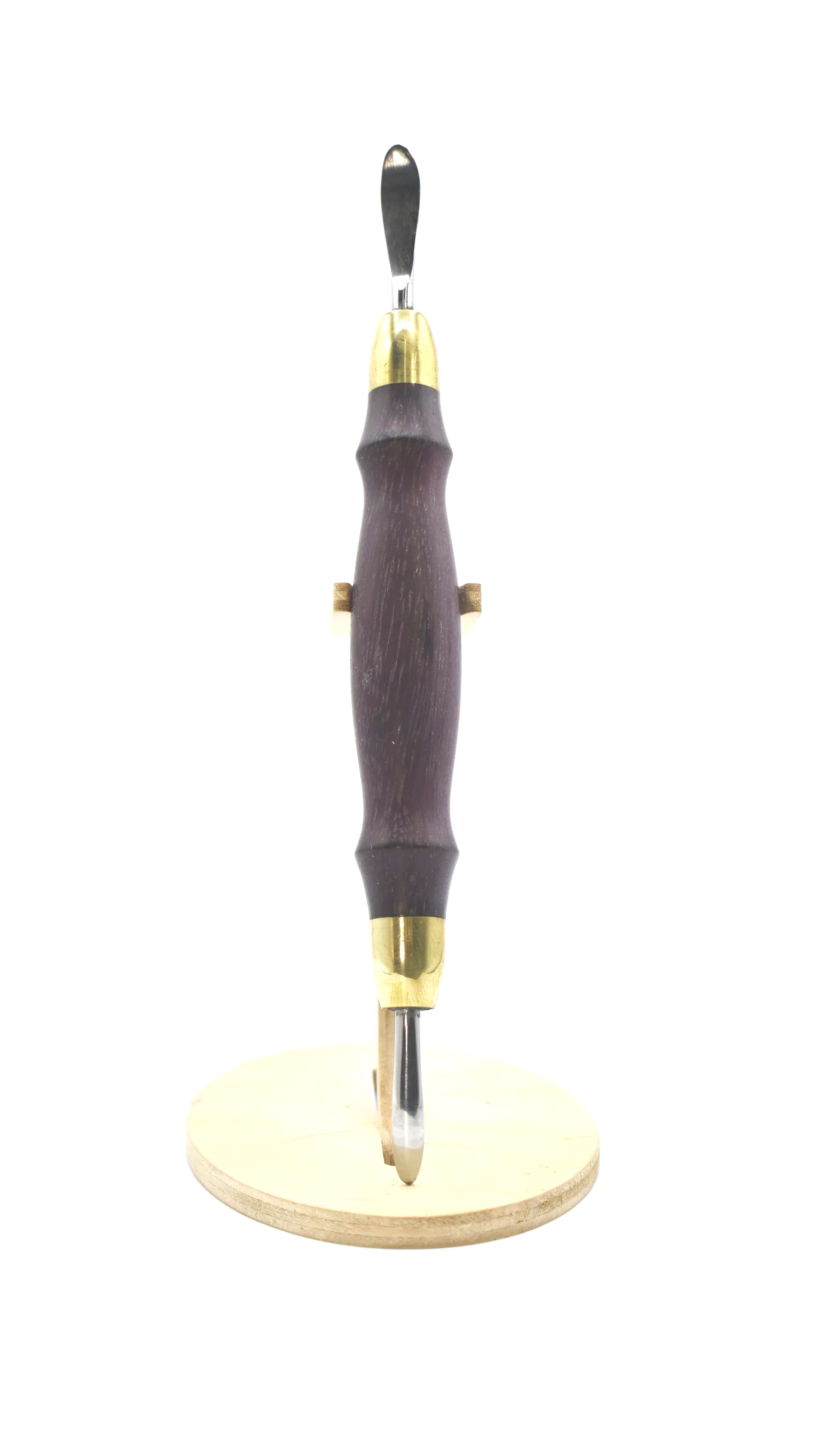 Leather Modeling Spoon – Stabilized Purpleheart Handle with Medium & Large Spoons