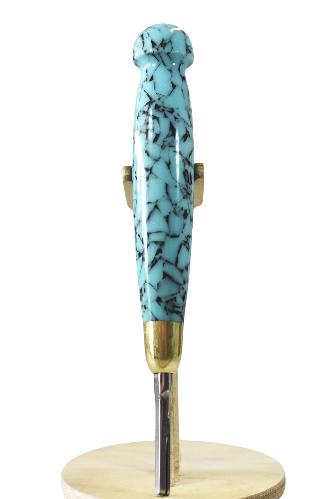 #4 Round Handle Scalpel Turquoise Nuggets Resin