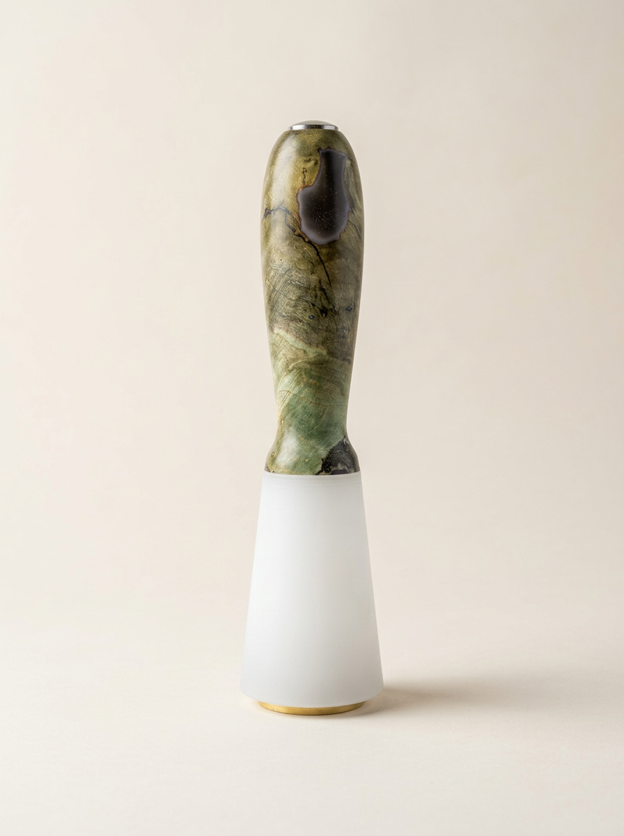 12 oz Tapered Maul – Green Spalted Hackberry & Black Resin