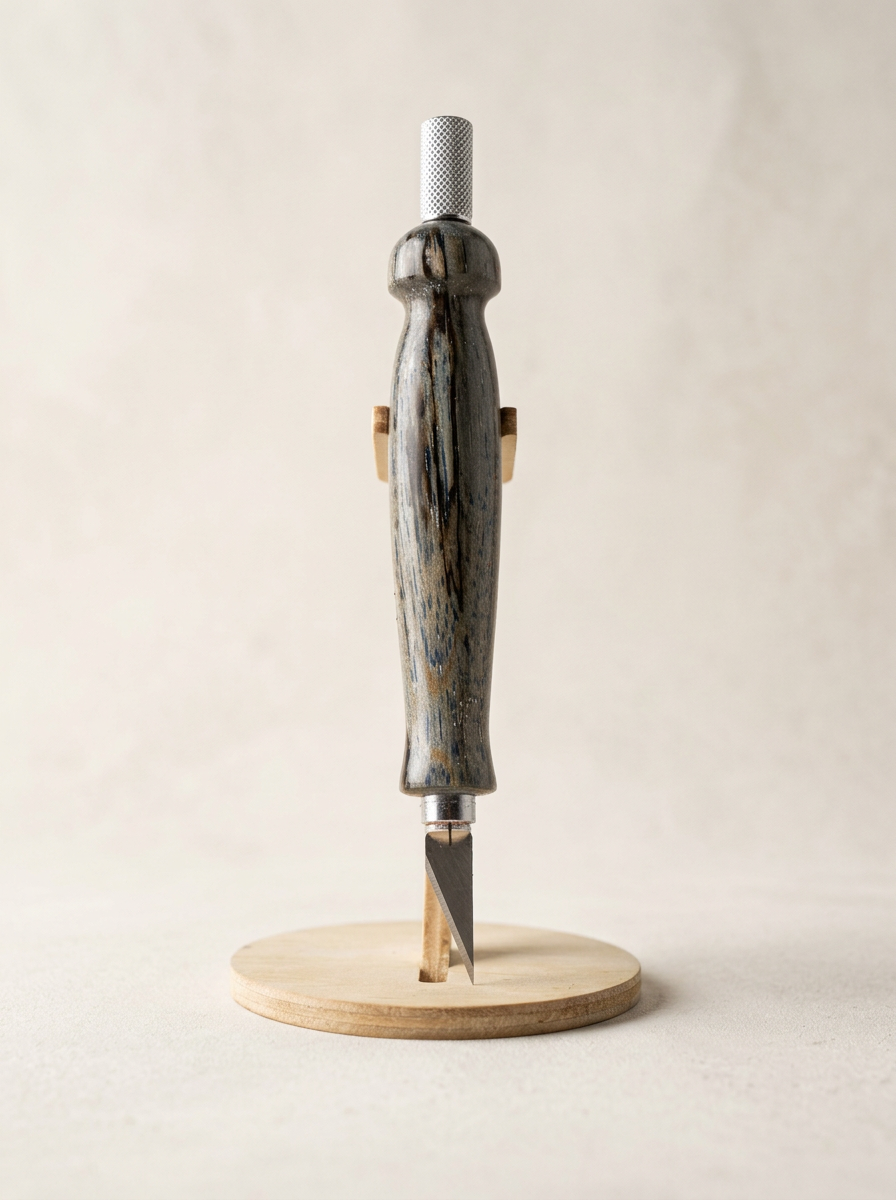 Craft Knife – Dark Blue Green Dyed Hackberry