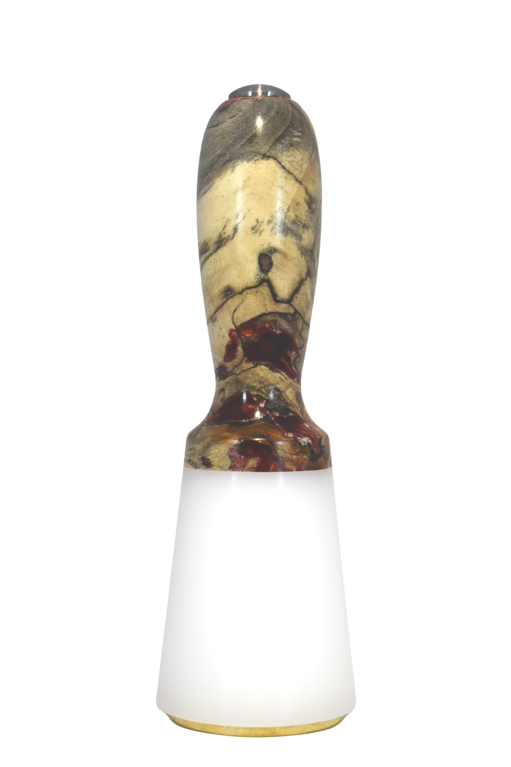 18oz Tapered Maul Spalted Hackberry Red Resin