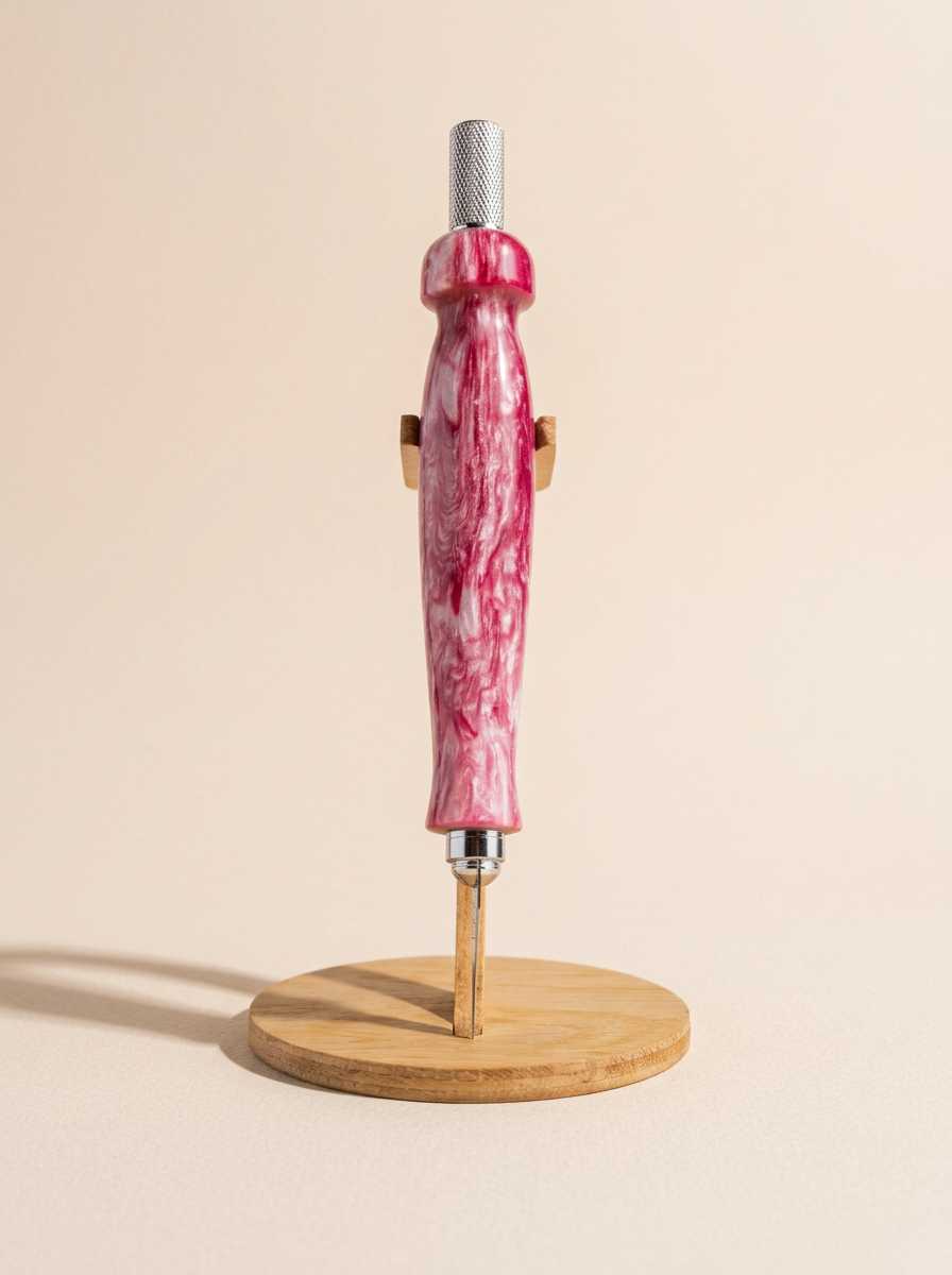 Craft Knife – Pink and White Marbled Resin