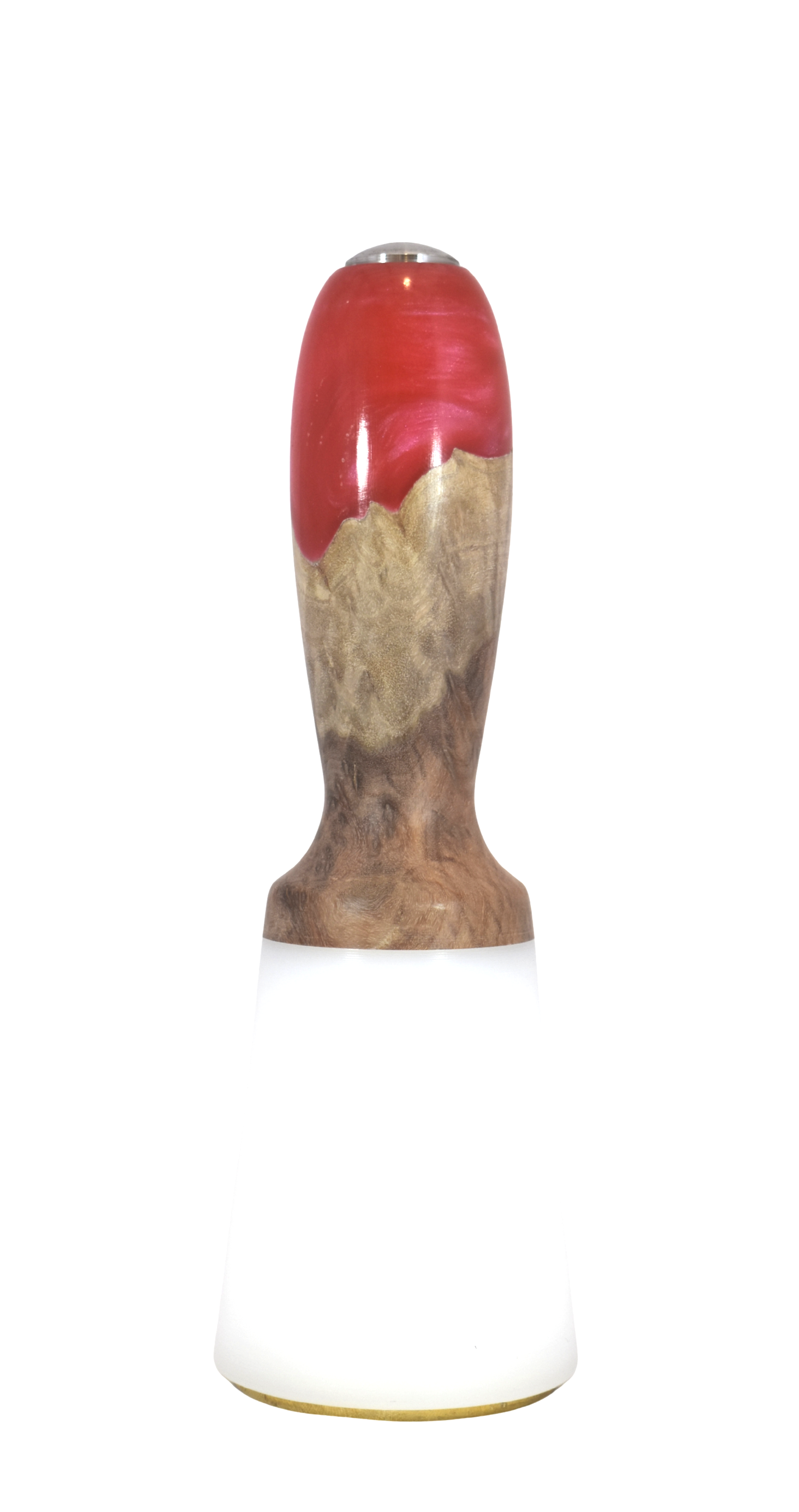 18oz Tapered Maul Red Mallee Burl with Pink Resin