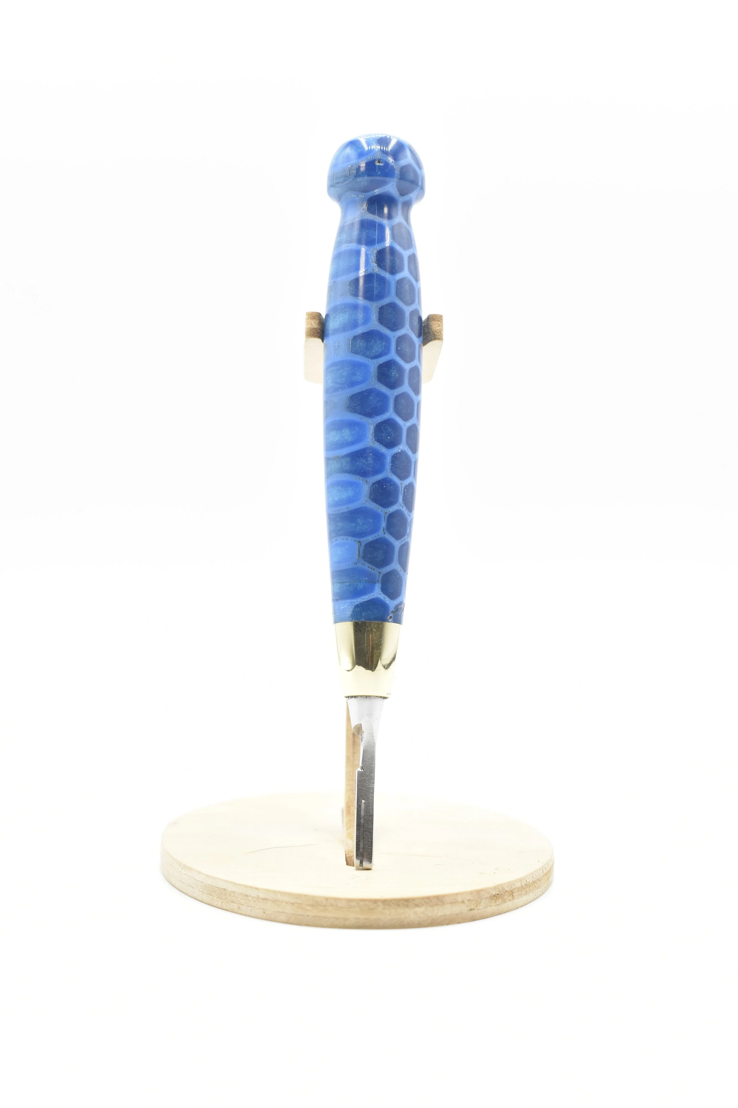#3 Round Handle Scalpel – White Honeycomb & Light Blue Resin