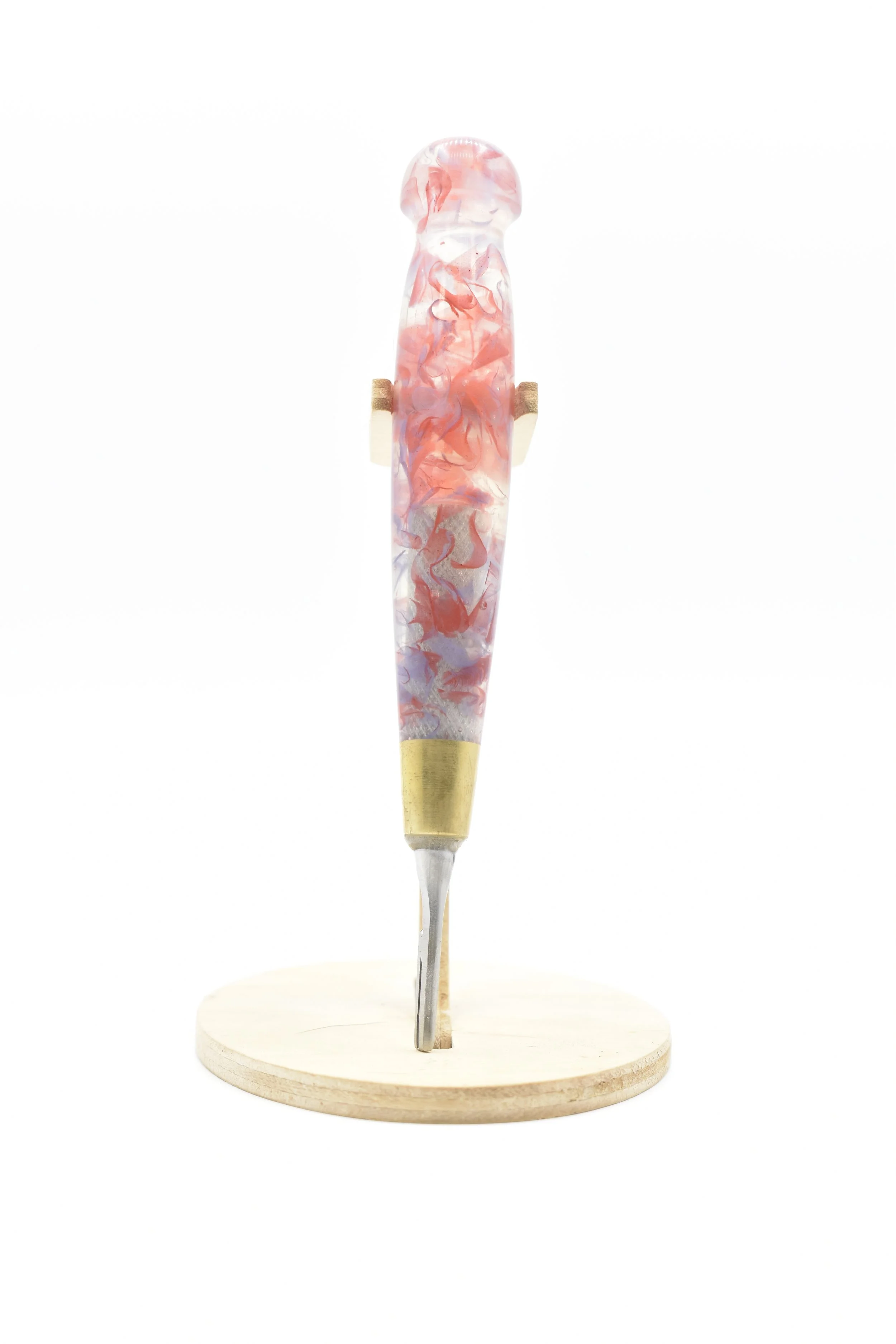#3 Round Handle Scalpel – Red & Blue Swirl Resin